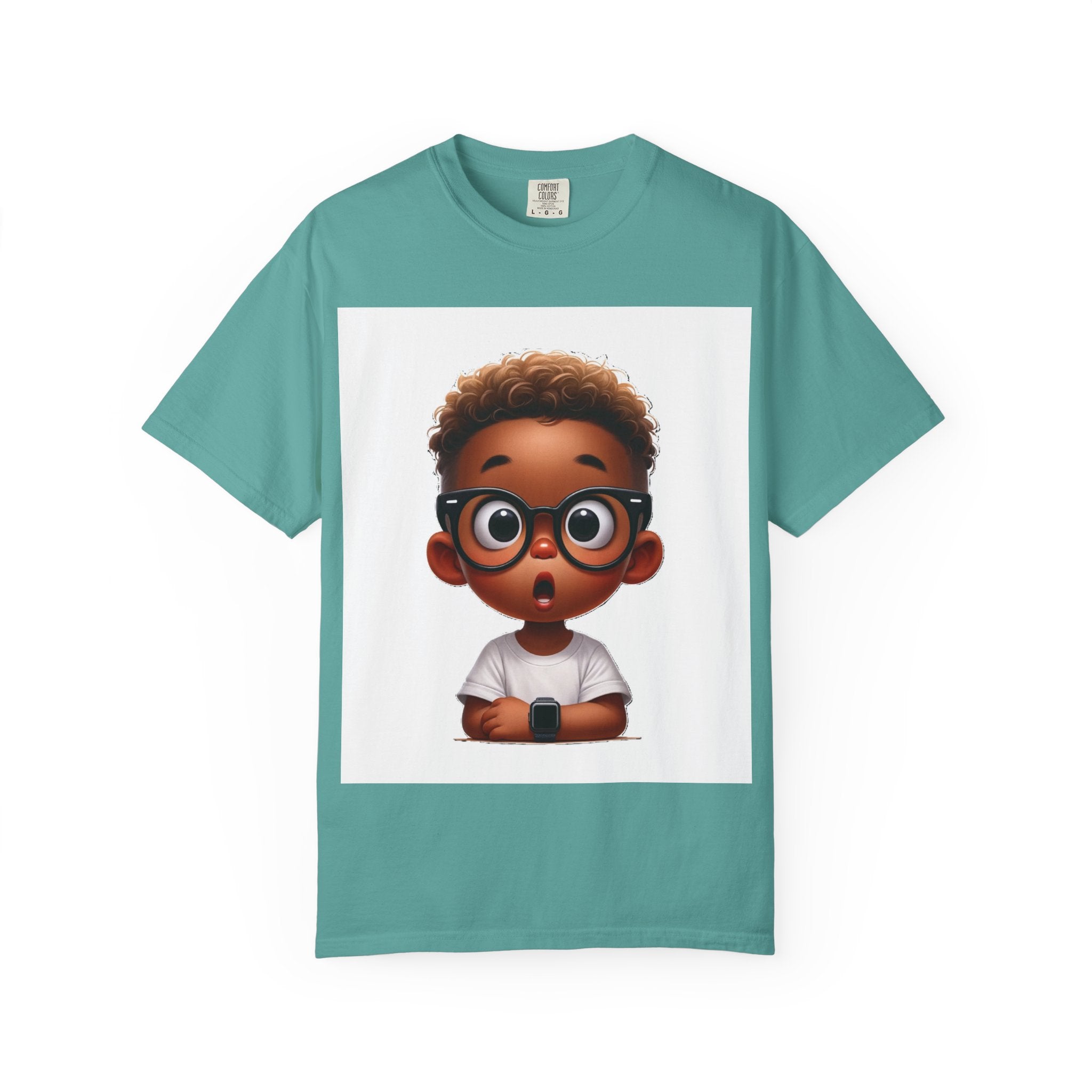 Surprised Cartoon Black Boy T-Shirt — Cute Kids Character Tee