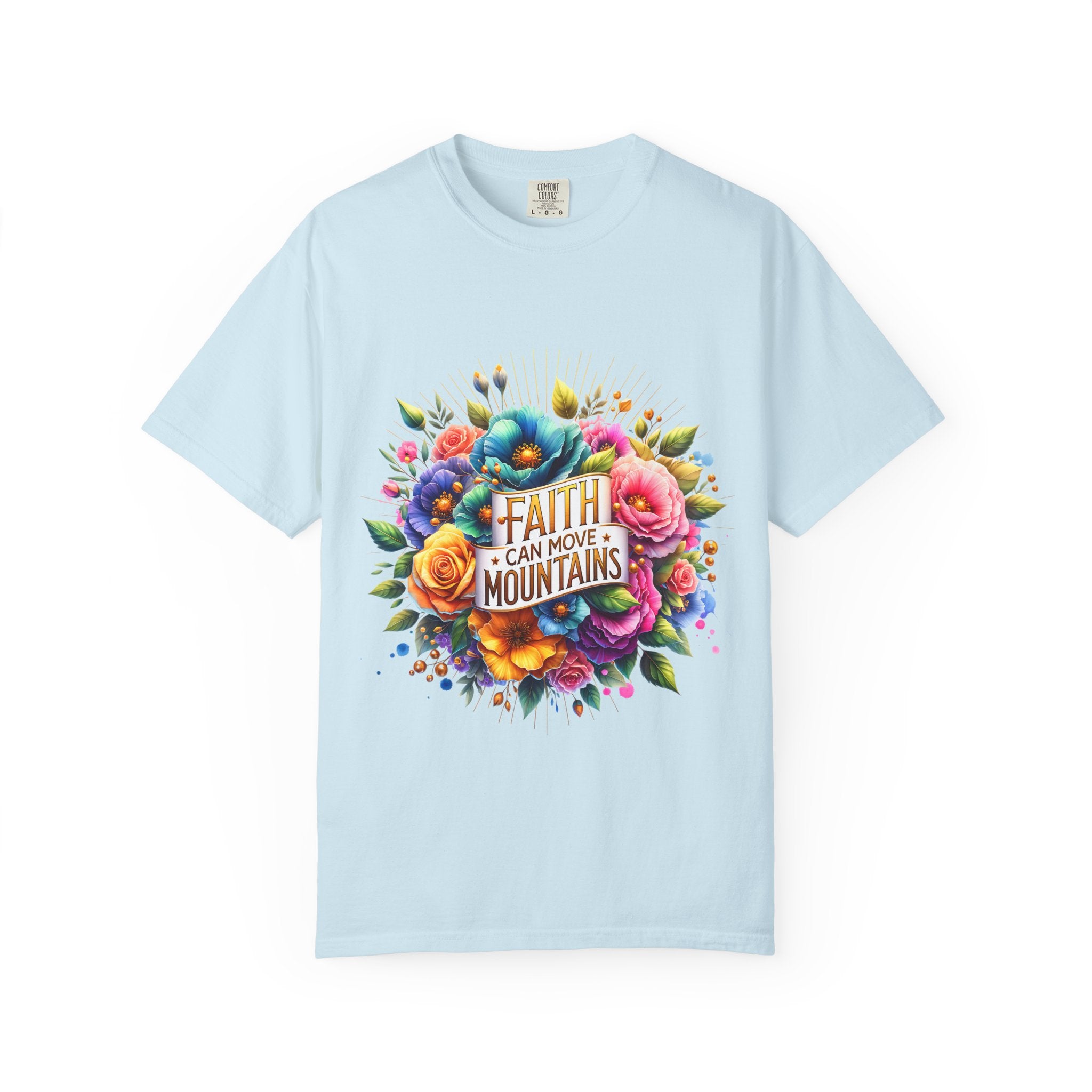 Faith Can Move Mountains Floral T‑Shirt