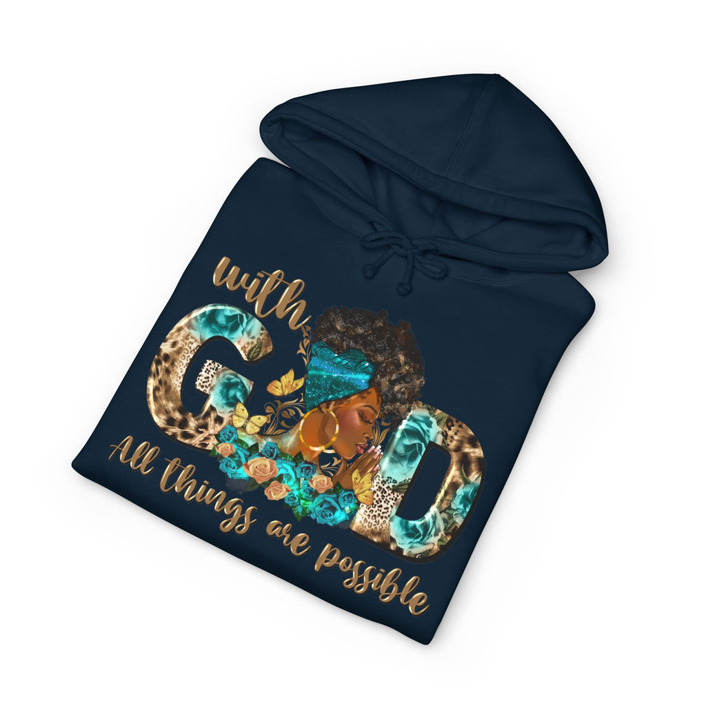 Christian Hoodie "With God All Things Are Possible" – Inspirational Faith Sweatshirt
