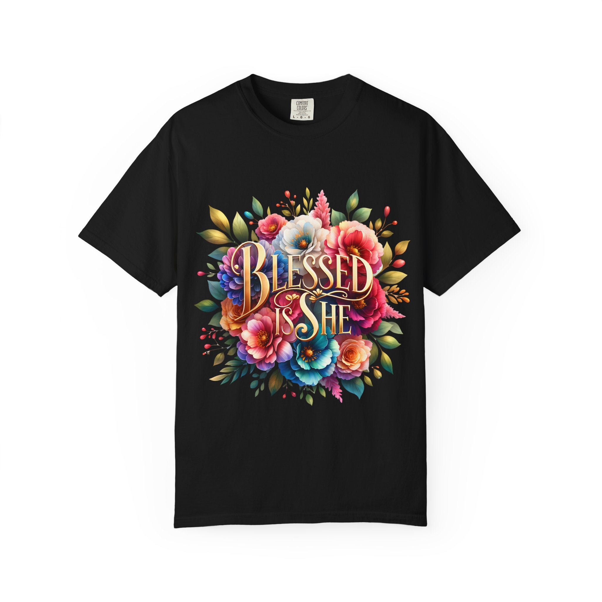Blessed Is She Floral T-Shirt — Inspirational Christian Tee