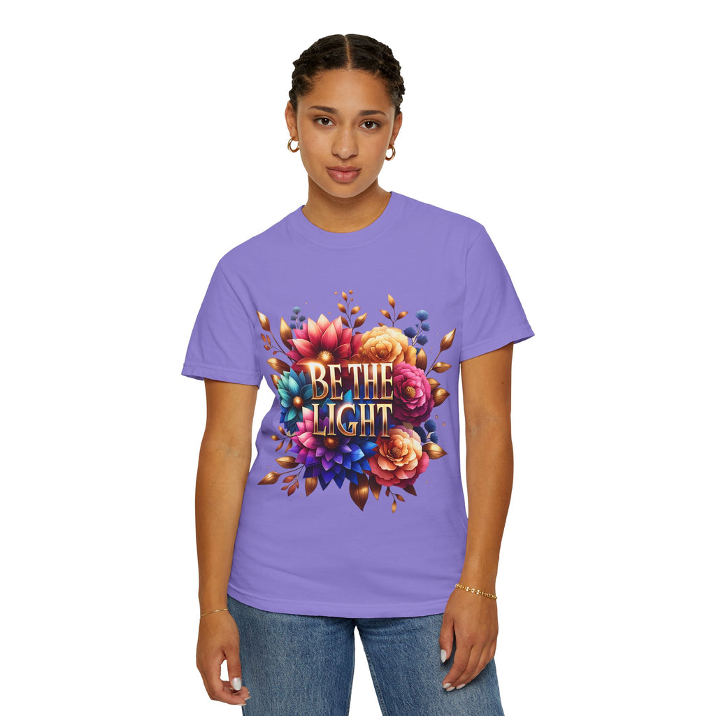 Be The Light Floral T-Shirt — Inspirational Botanical Graphic Tee