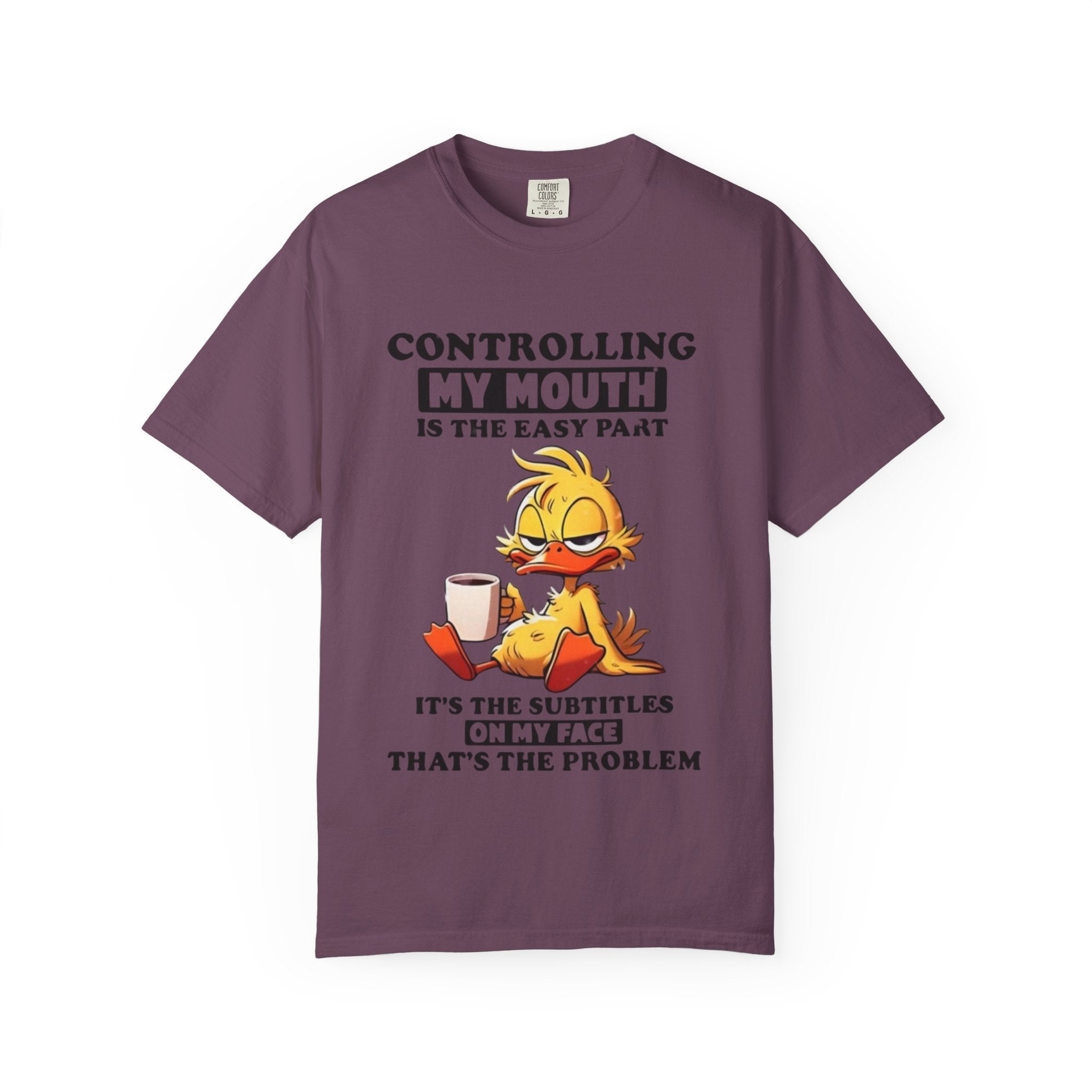 Controlling My Mouth T-Shirt — Funny Duck Face Coffee Graphic Tee