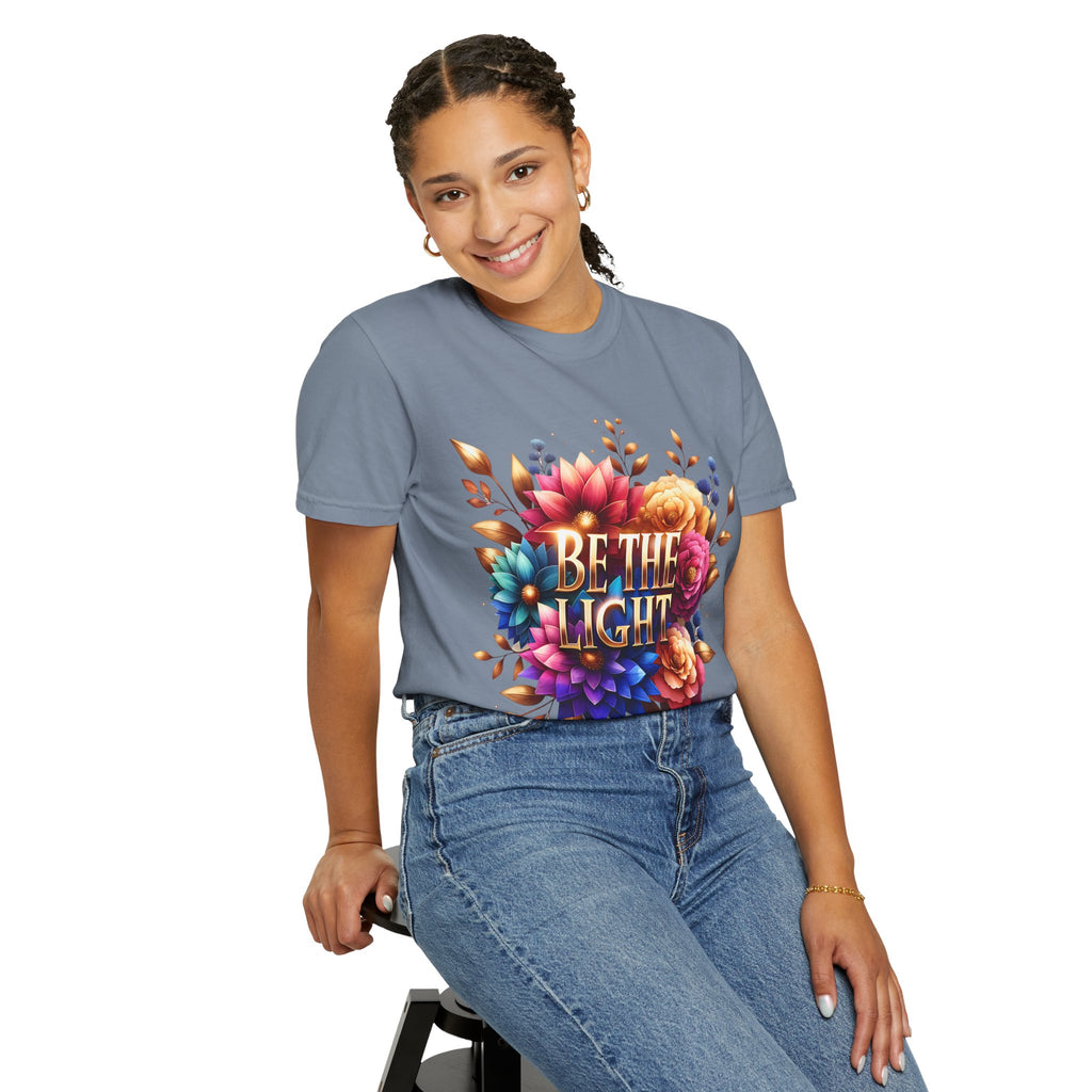 Be The Light Floral T-Shirt — Inspirational Botanical Graphic Tee
