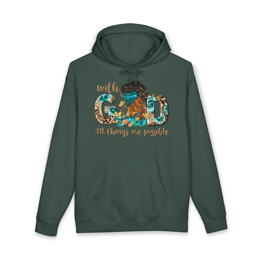 Christian Hoodie "With God All Things Are Possible" – Inspirational Faith Sweatshirt