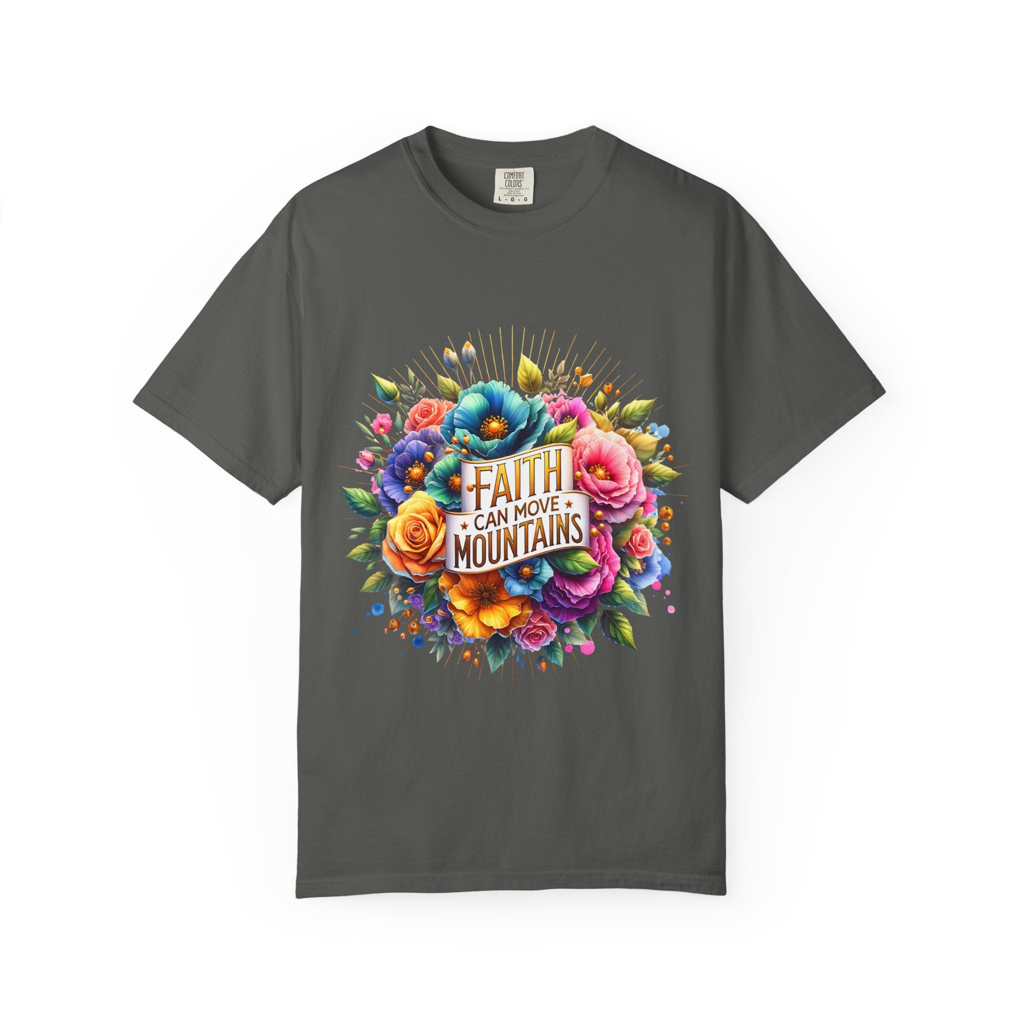 Faith Can Move Mountains Floral T‑Shirt