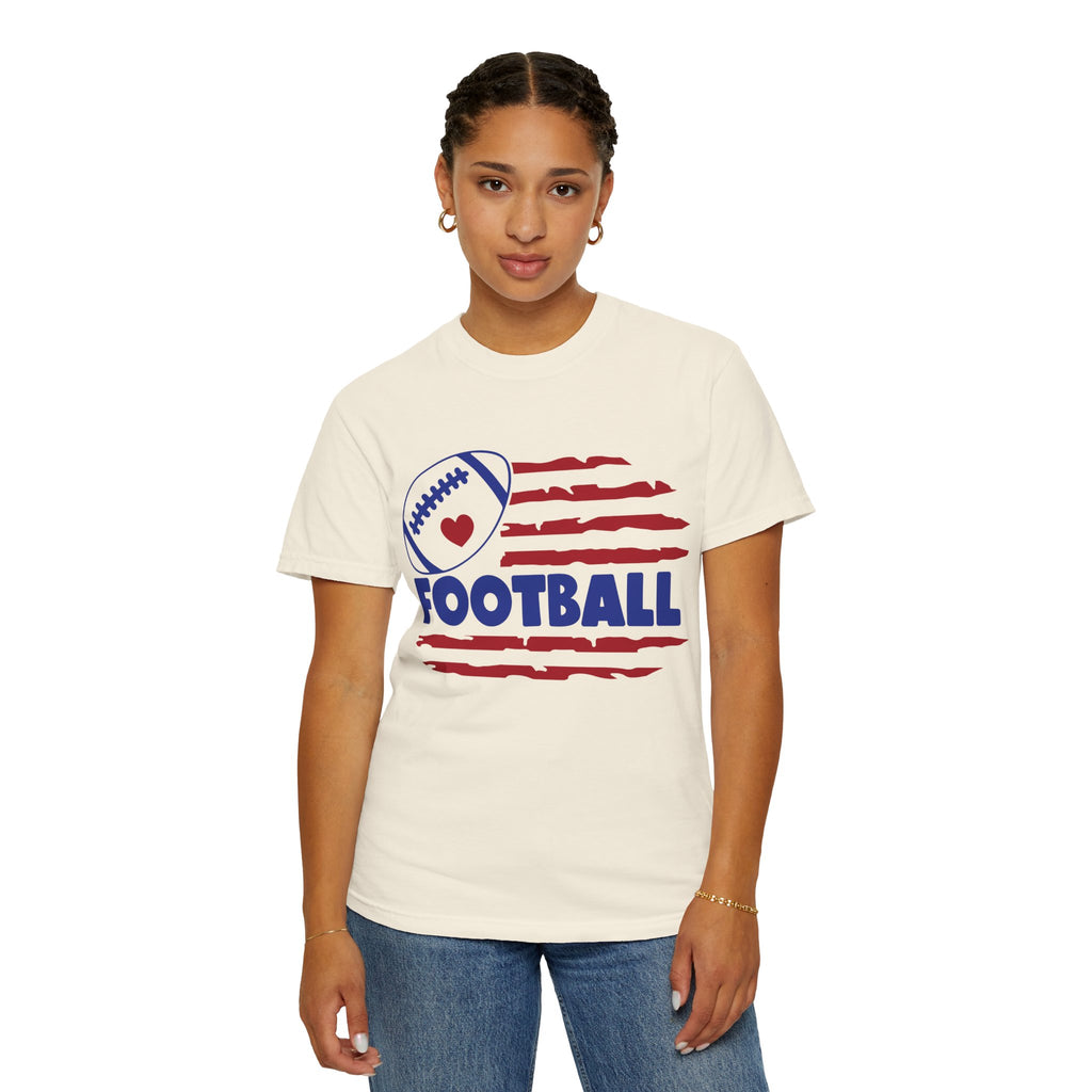 Patriotic Heart Football T-Shirt