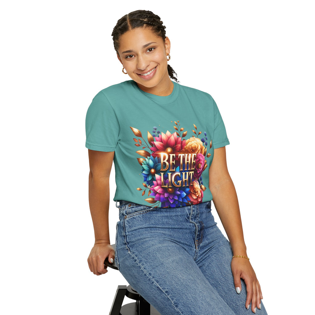 Be The Light Floral T-Shirt — Inspirational Botanical Graphic Tee