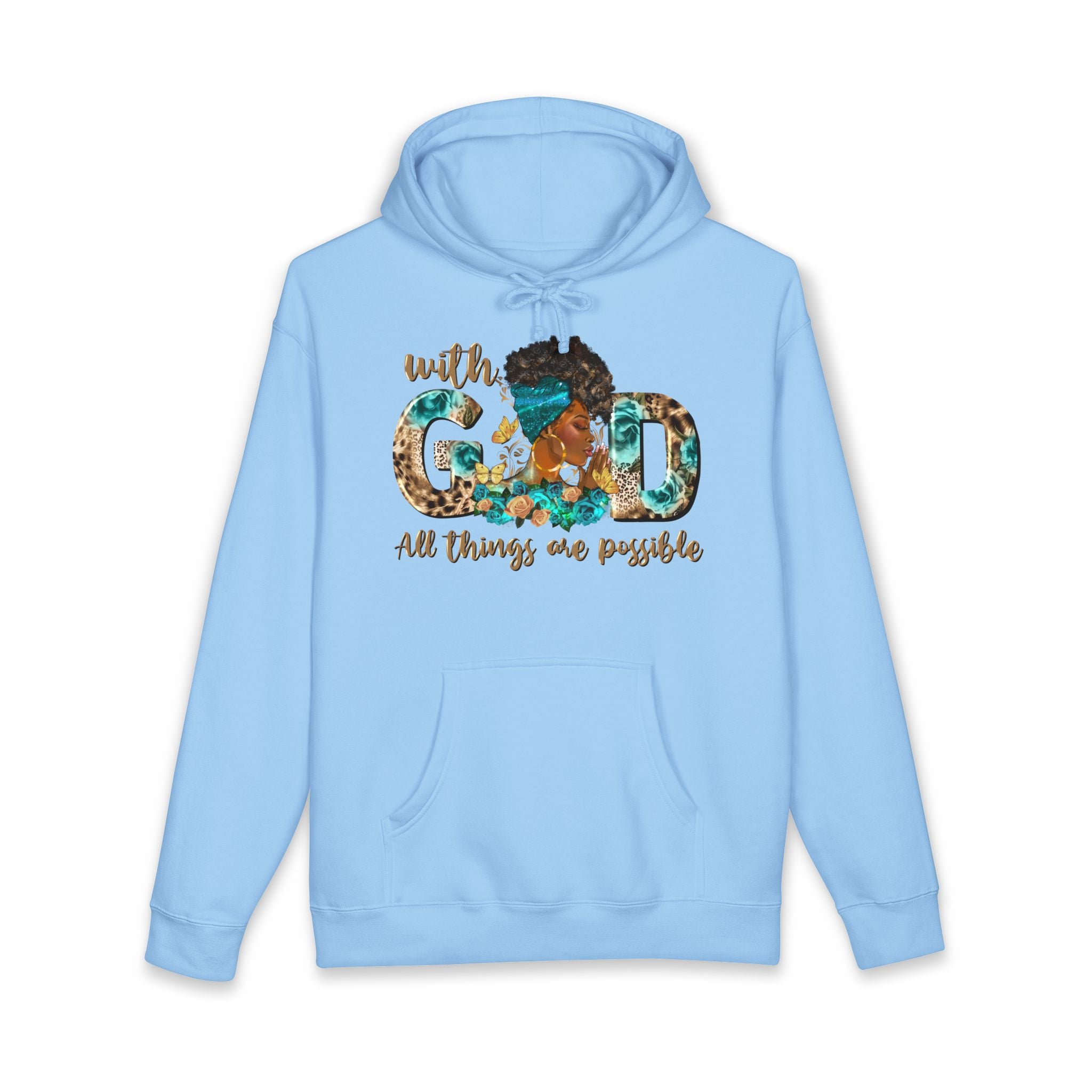 Christian Hoodie "With God All Things Are Possible" – Inspirational Faith Sweatshirt