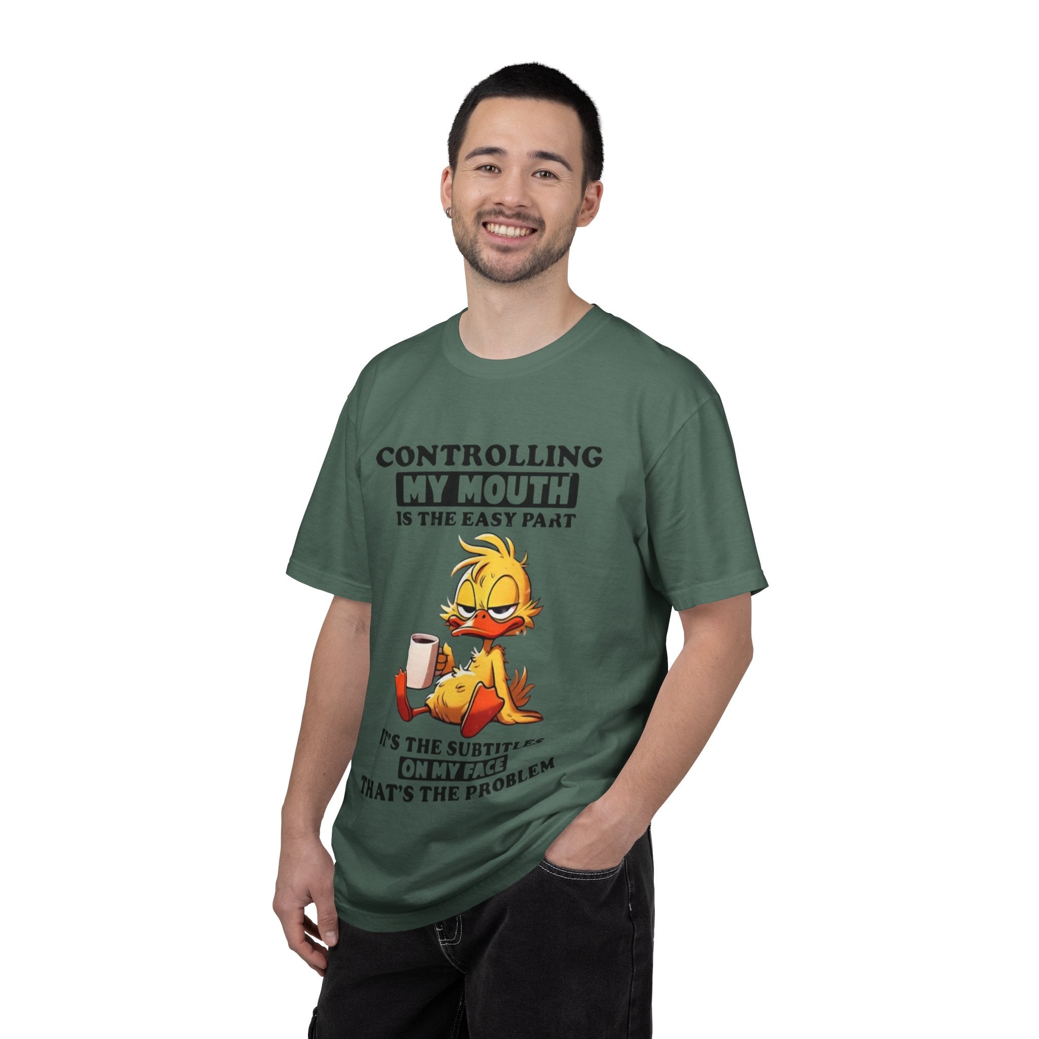 Controlling My Mouth T-Shirt — Funny Duck Face Coffee Graphic Tee