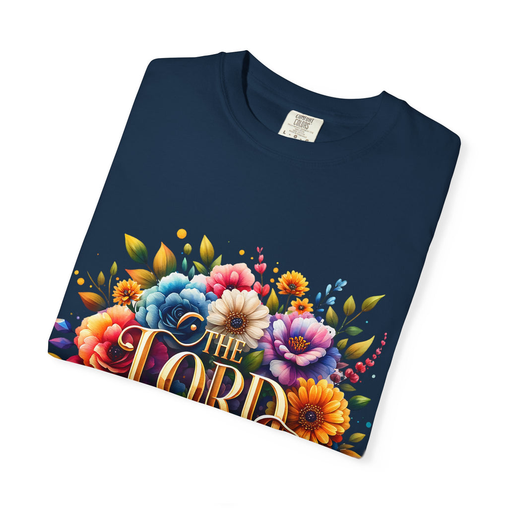 T-Shirt — "The Lord Is My Strength" Floral Christian Tee
