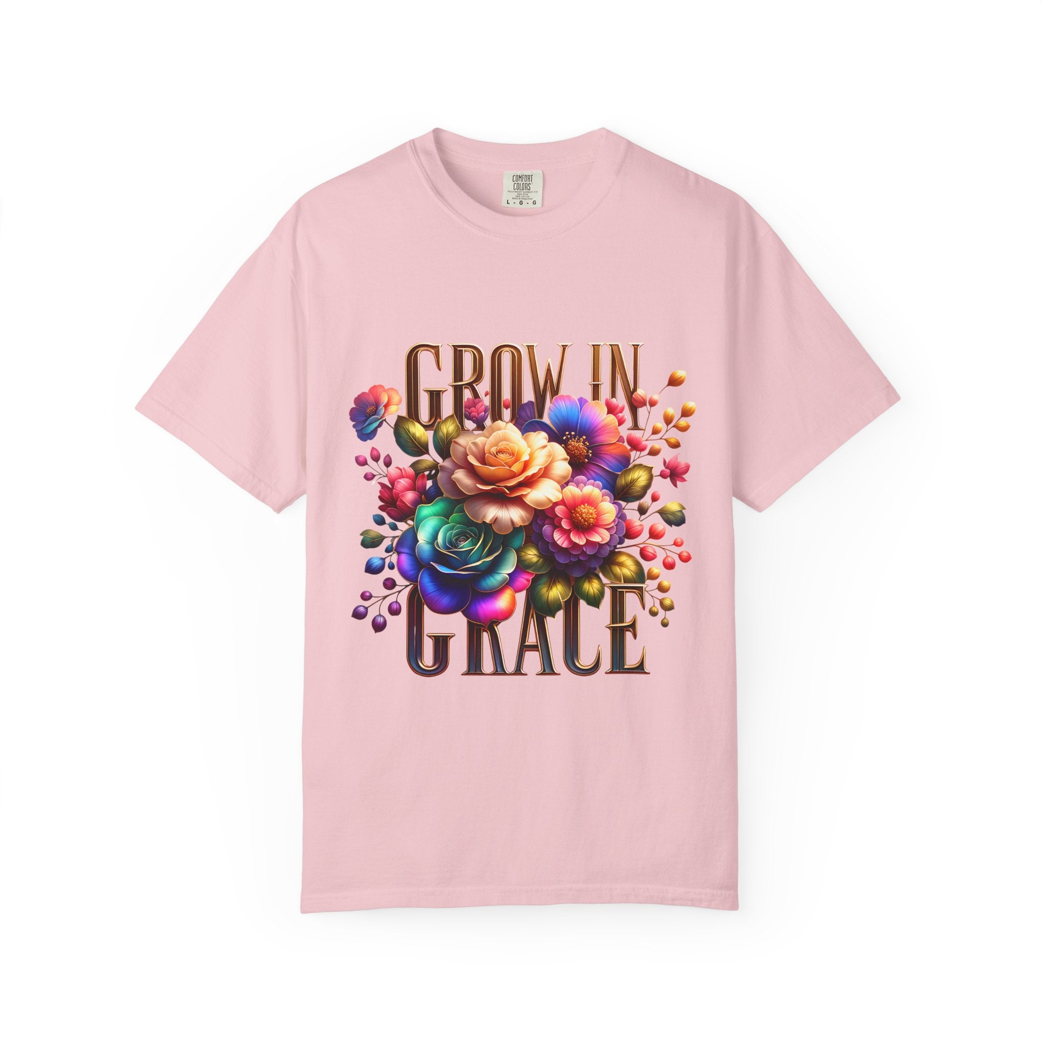Grow in Grace Floral T-Shirt — Inspirational Floral Graphic Tee