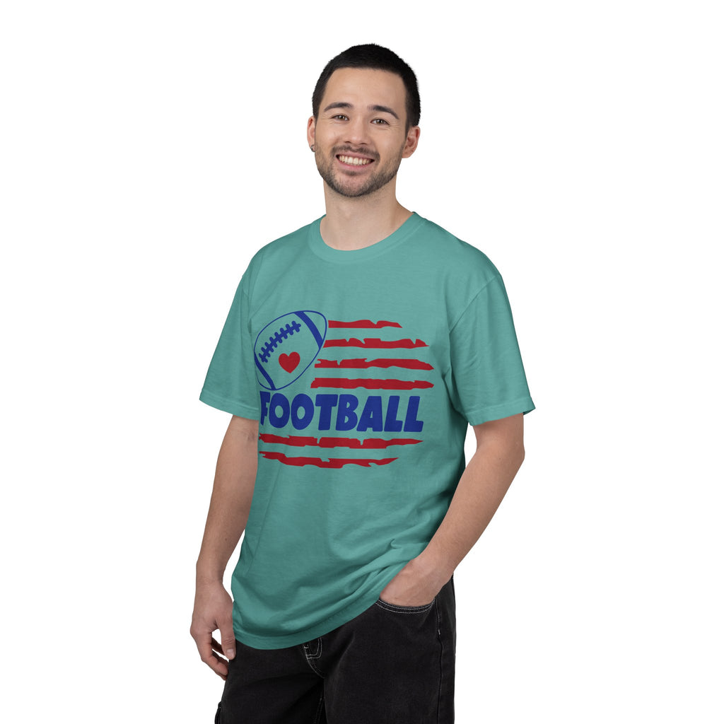 Patriotic Heart Football T-Shirt