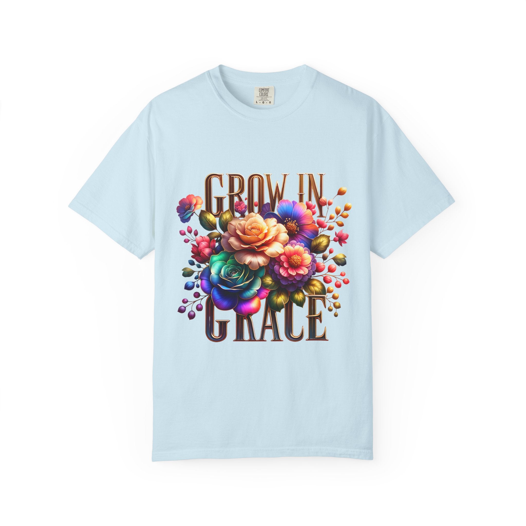 Grow in Grace Floral T-Shirt — Inspirational Floral Graphic Tee