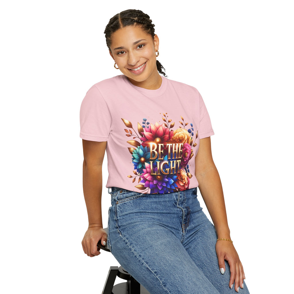 Be The Light Floral T-Shirt — Inspirational Botanical Graphic Tee