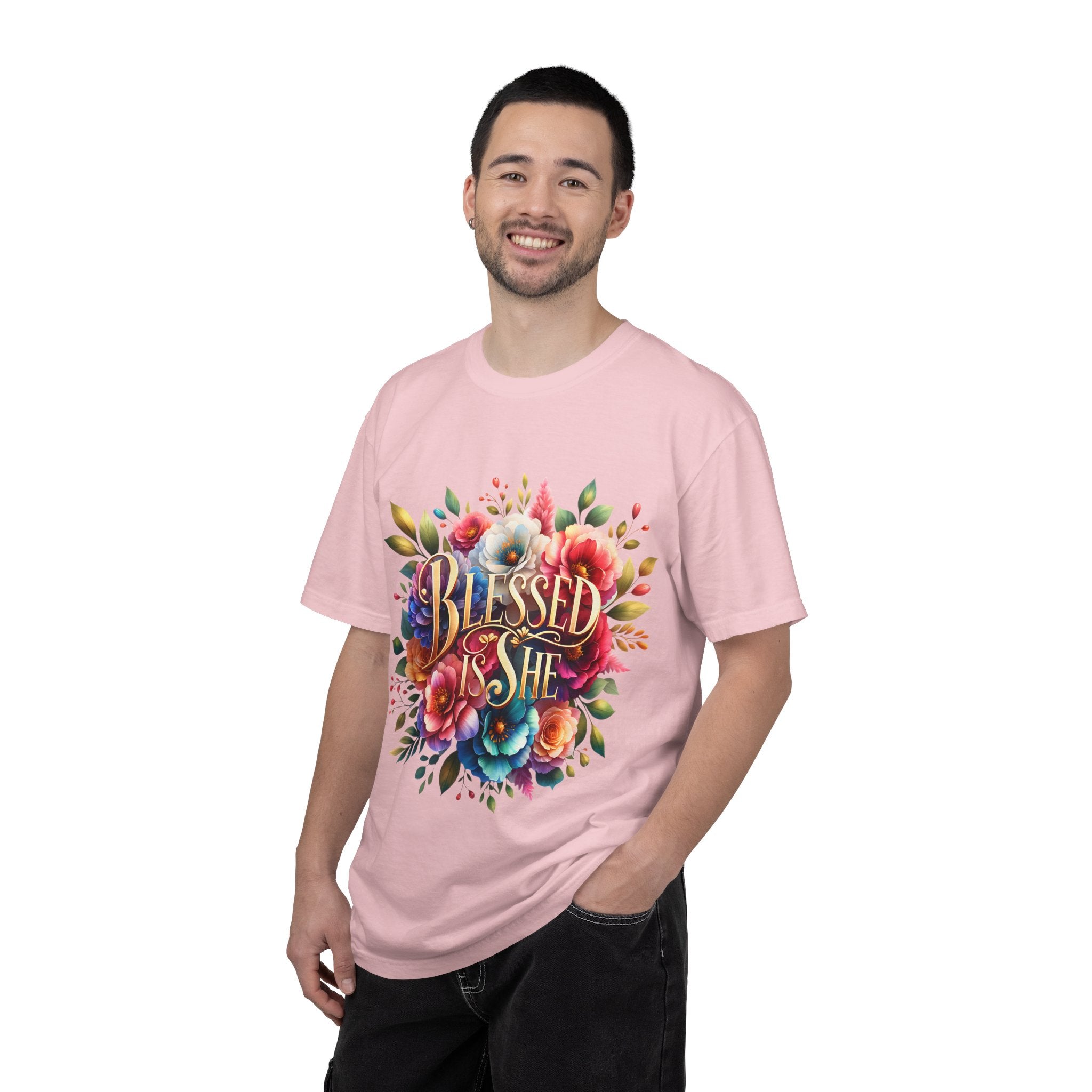 Blessed Is She Floral T-Shirt — Inspirational Christian Tee