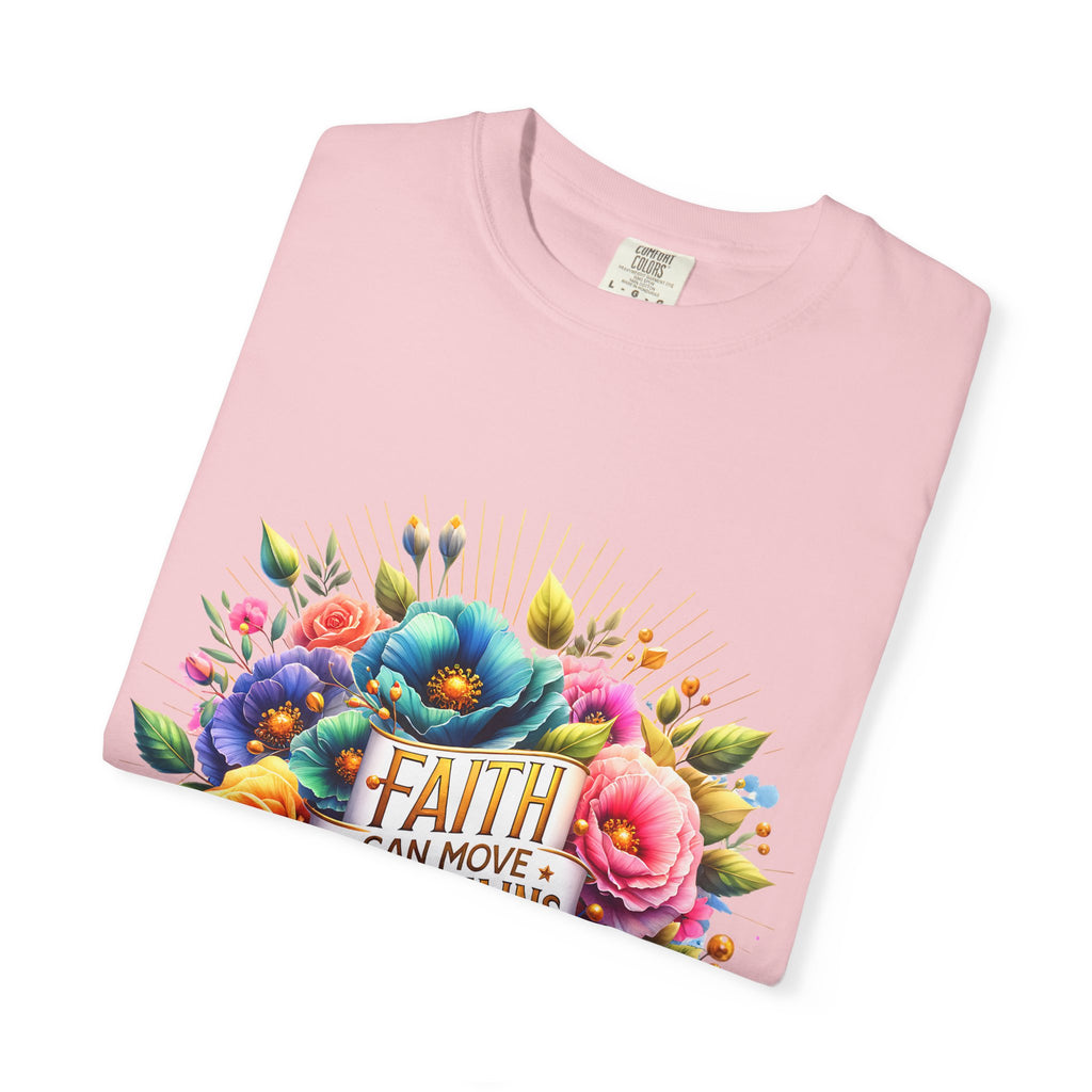 Faith Can Move Mountains Floral T‑Shirt
