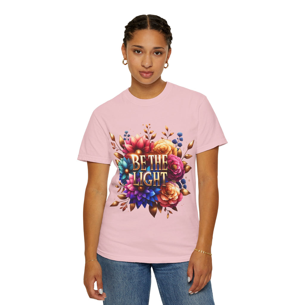 Be The Light Floral T-Shirt — Inspirational Botanical Graphic Tee