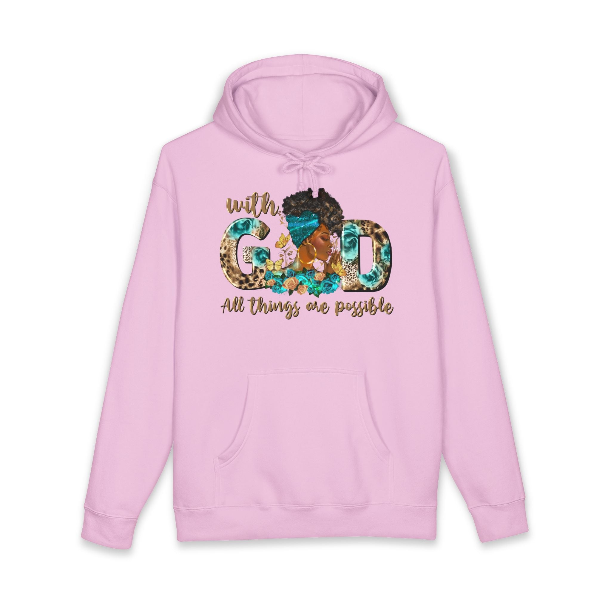 Christian Hoodie "With God All Things Are Possible" – Inspirational Faith Sweatshirt