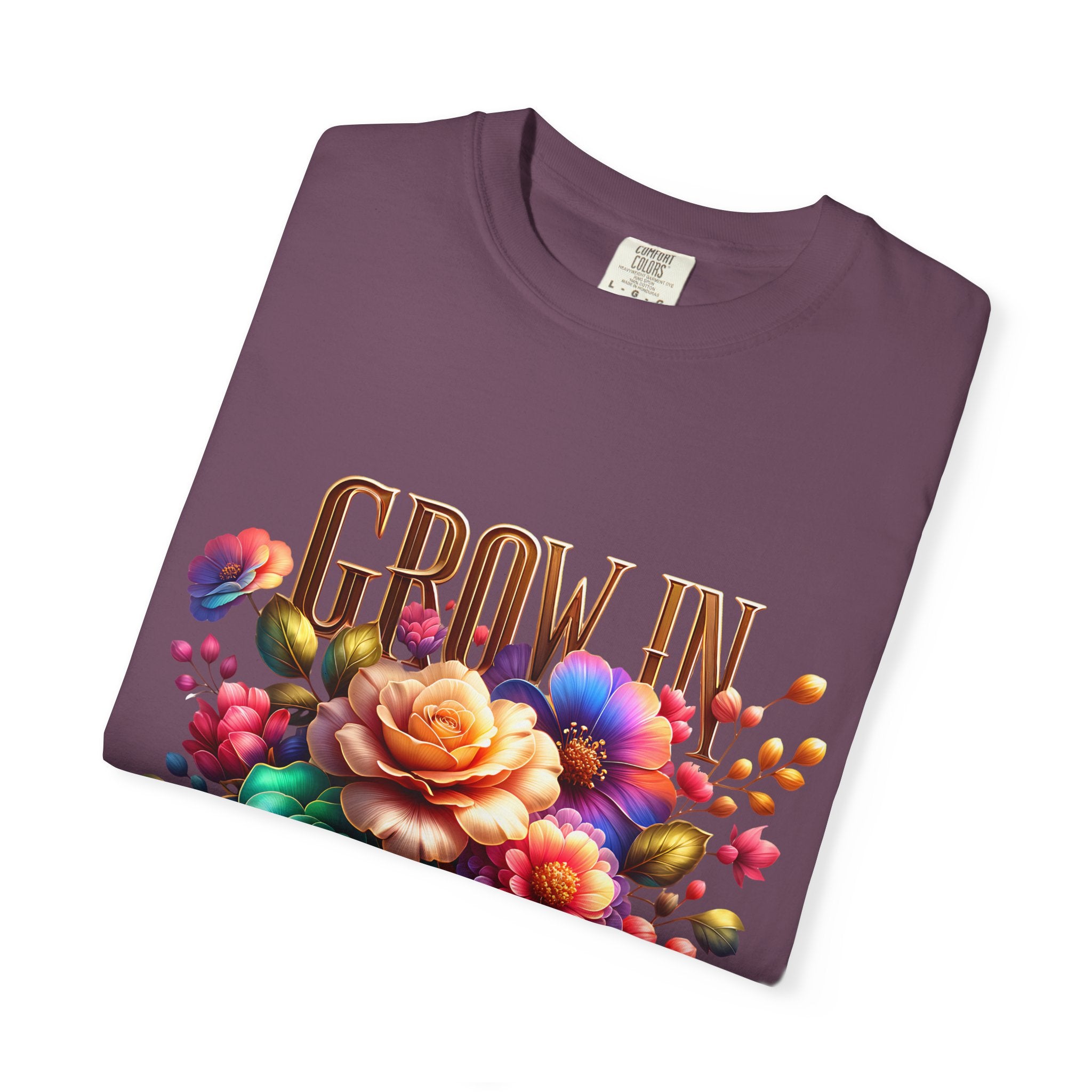 Grow in Grace Floral T-Shirt — Inspirational Floral Graphic Tee