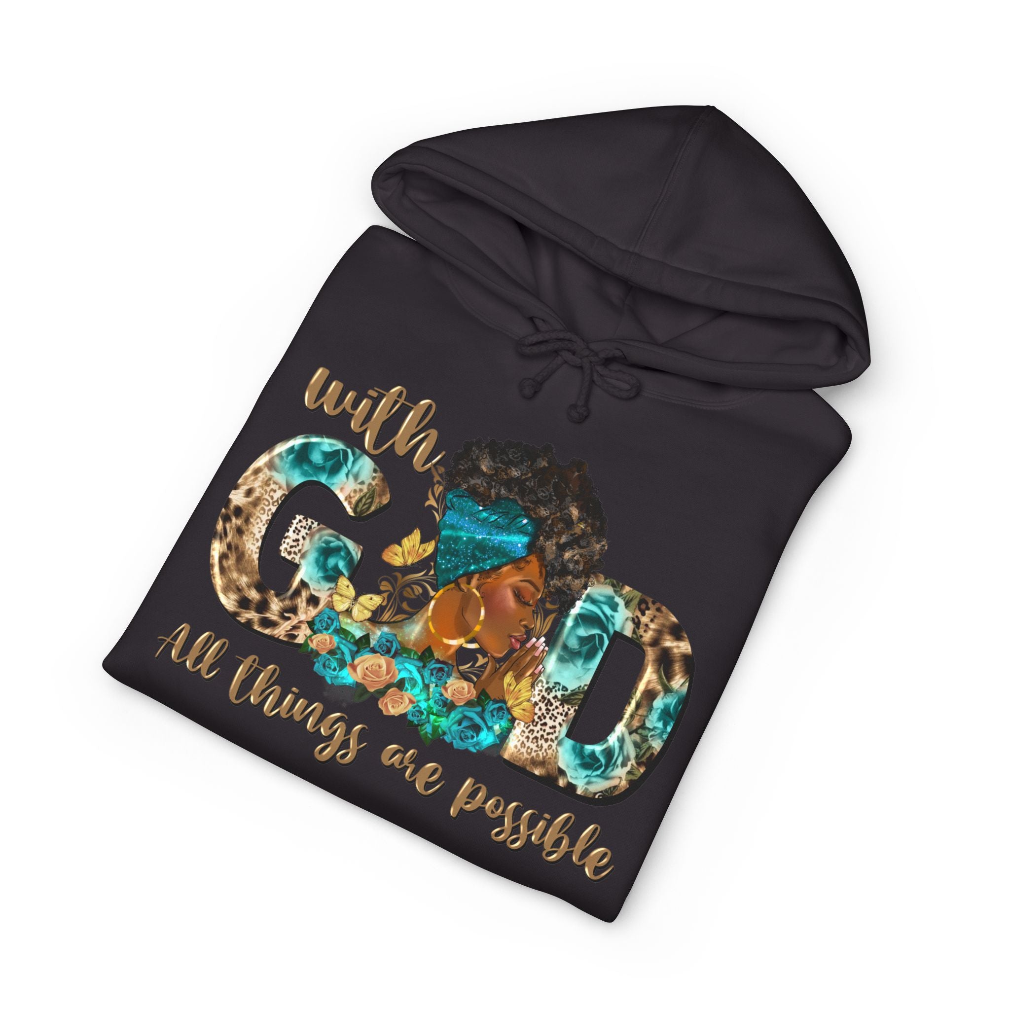 Christian Hoodie "With God All Things Are Possible" – Inspirational Faith Sweatshirt
