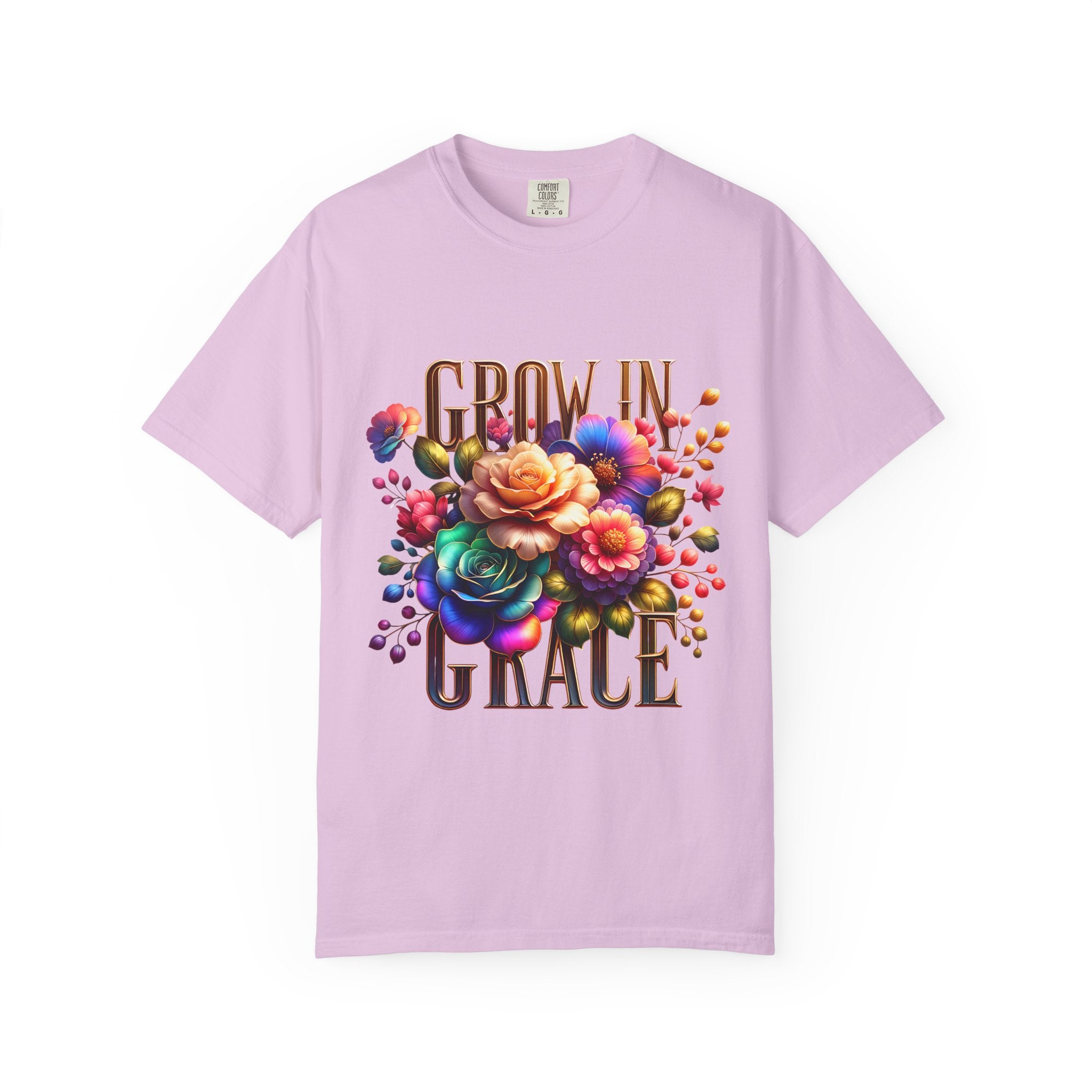 Grow in Grace Floral T-Shirt — Inspirational Floral Graphic Tee