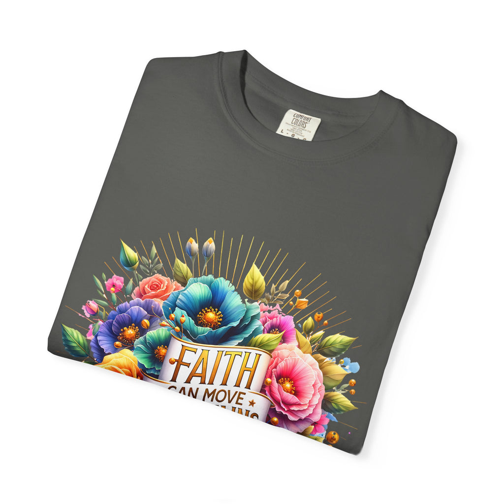 Faith Can Move Mountains Floral T‑Shirt