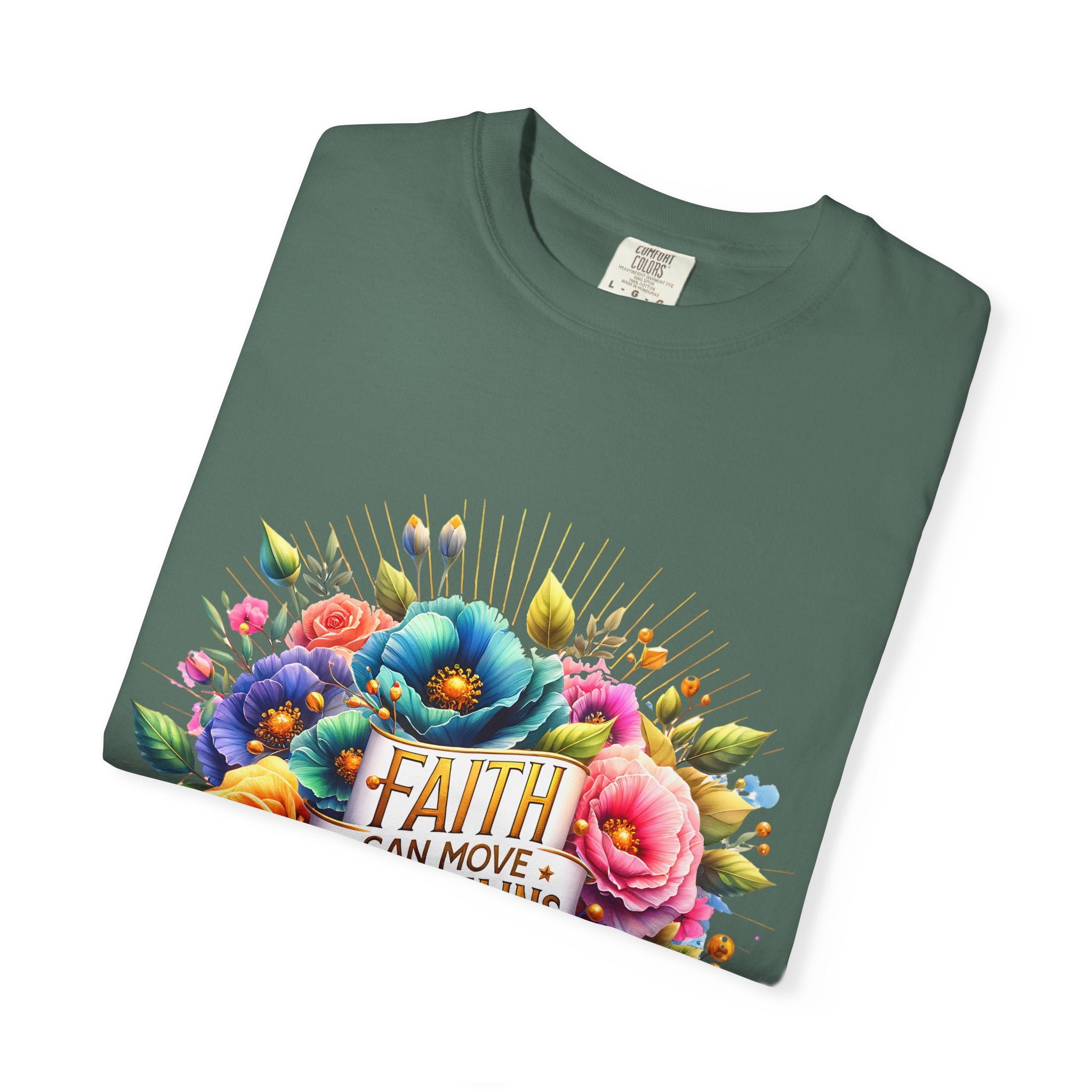 Faith Can Move Mountains Floral T‑Shirt