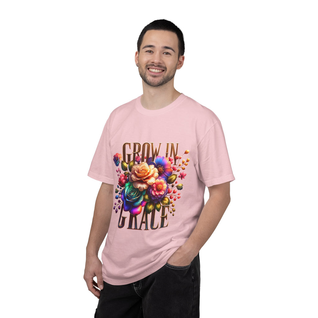 Grow in Grace Floral T-Shirt — Inspirational Floral Graphic Tee