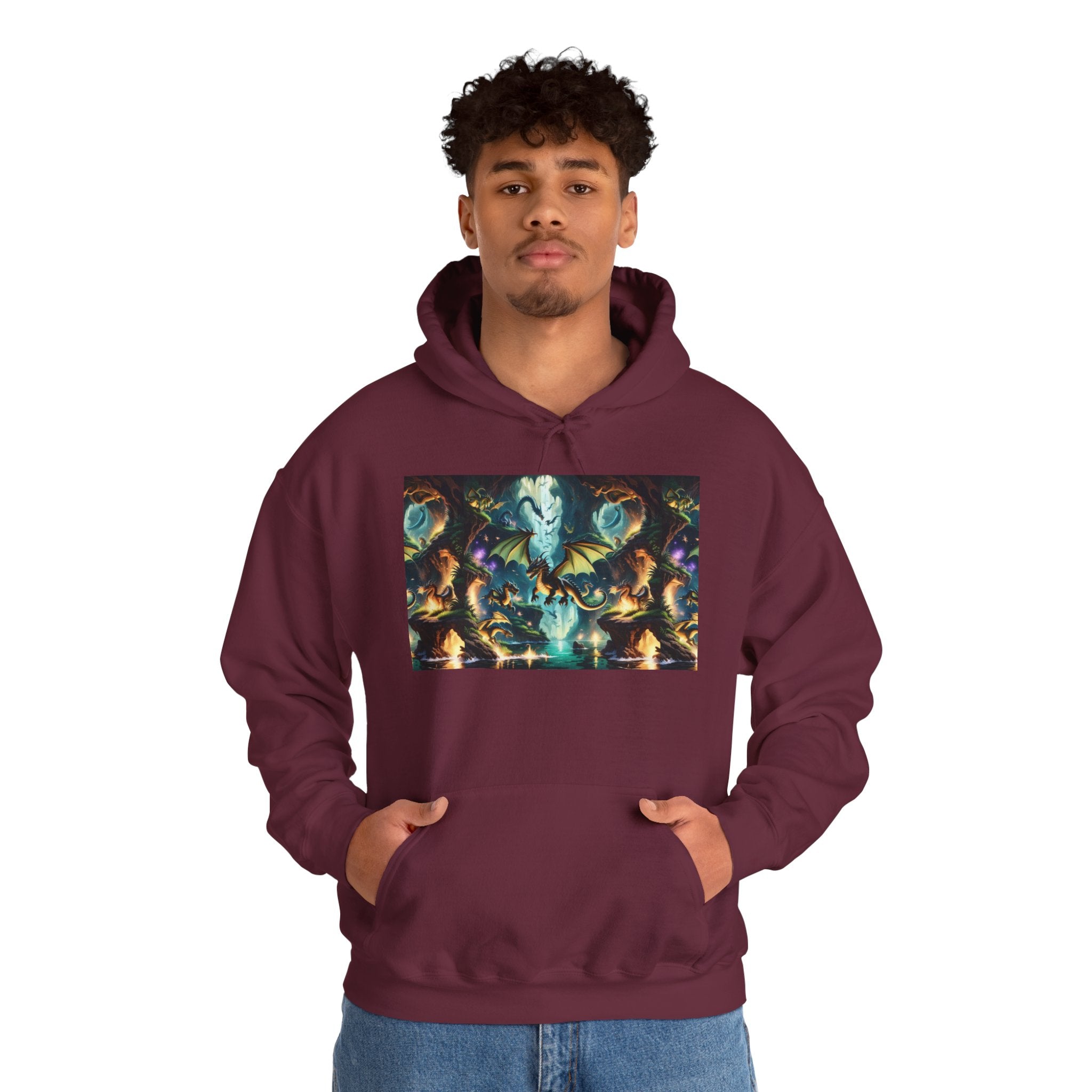 Mystical Cosmic Dragon Hoodie — Fantasy Sci‑Fi Graphic Sweatshirt