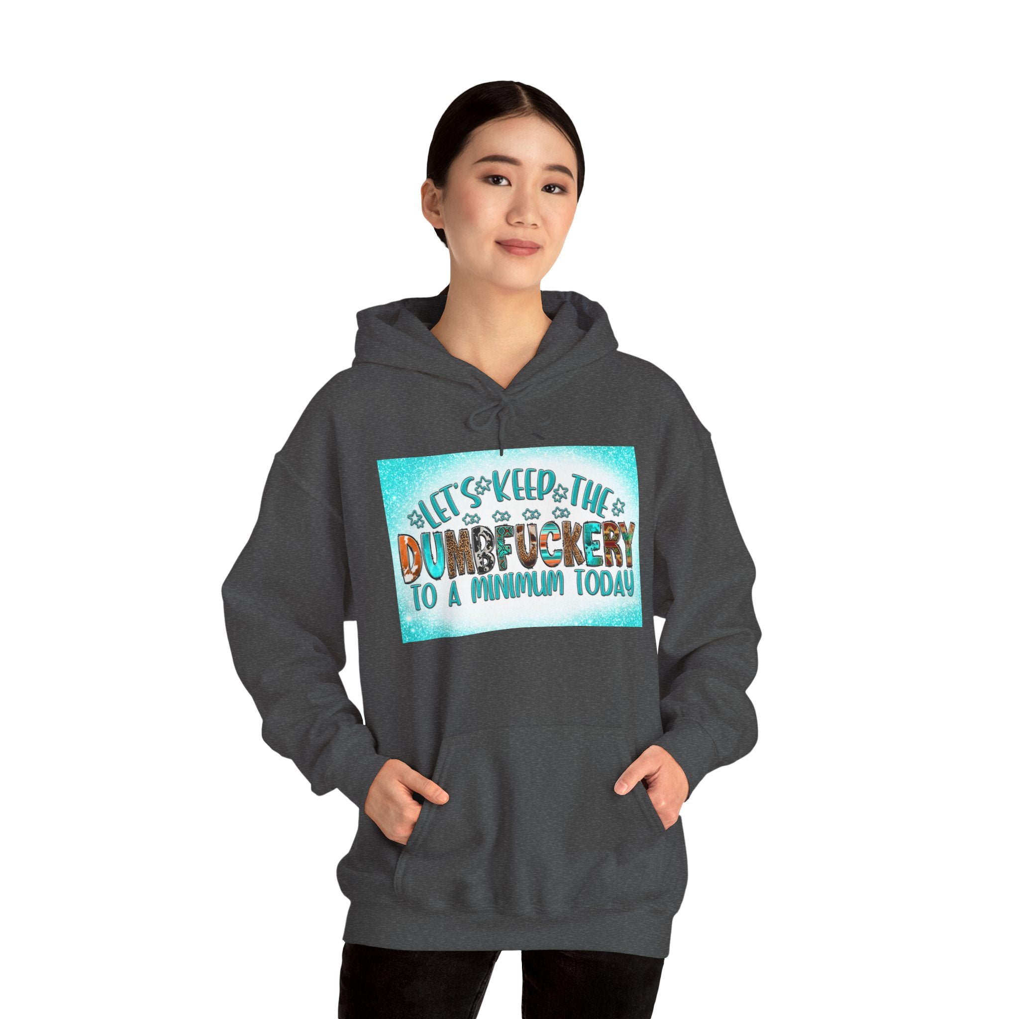Hoodie — "Let's Keep the Dumbfuckery to a Minimum Today" Funny Graphic Pullover