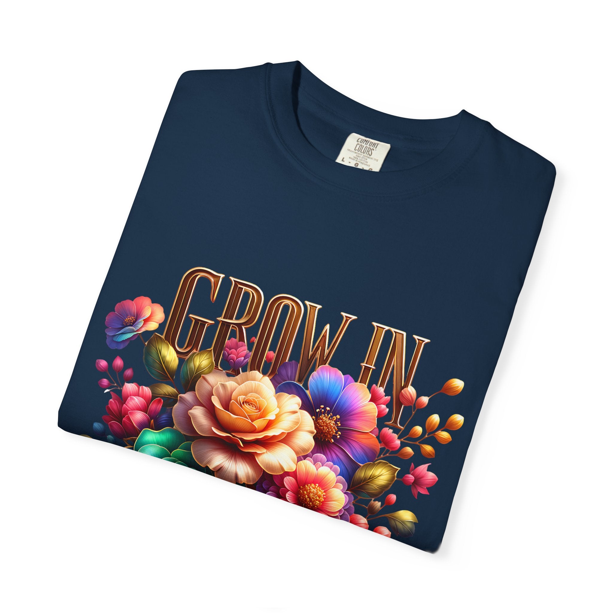Grow in Grace Floral T-Shirt — Inspirational Floral Graphic Tee