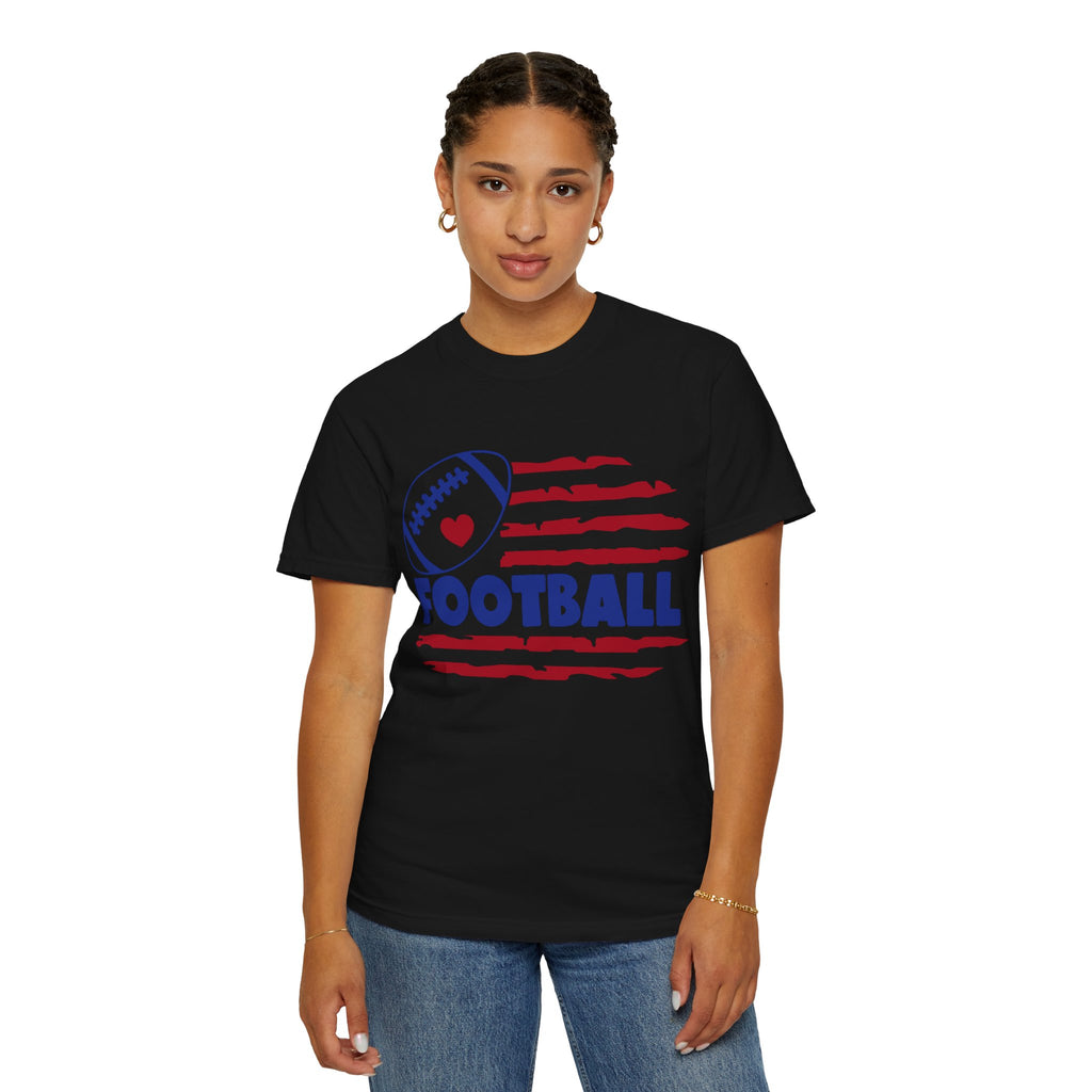 Patriotic Heart Football T-Shirt