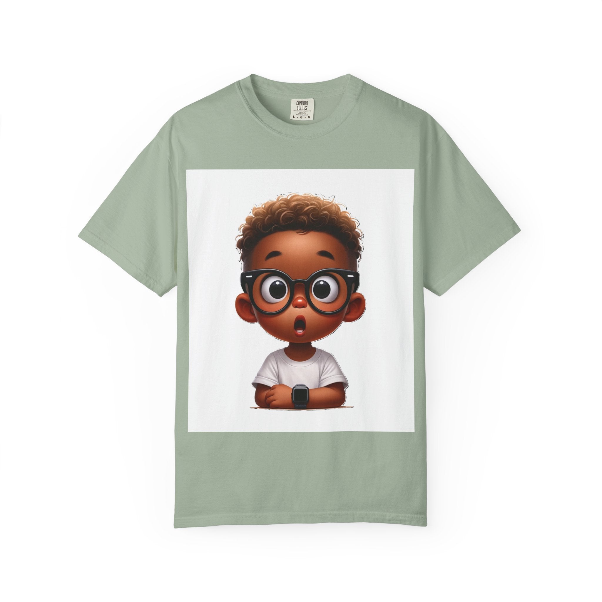 Surprised Cartoon Black Boy T-Shirt — Cute Kids Character Tee