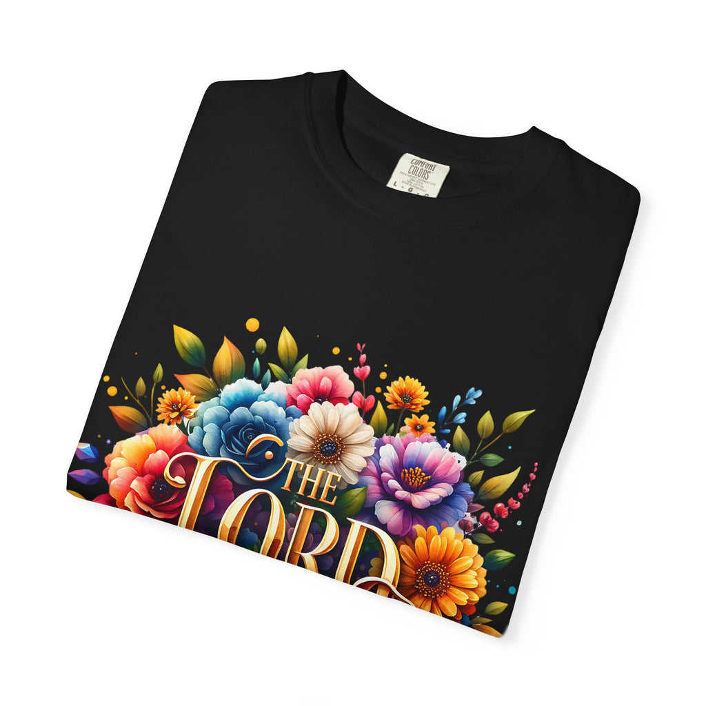 T-Shirt — "The Lord Is My Strength" Floral Christian Tee