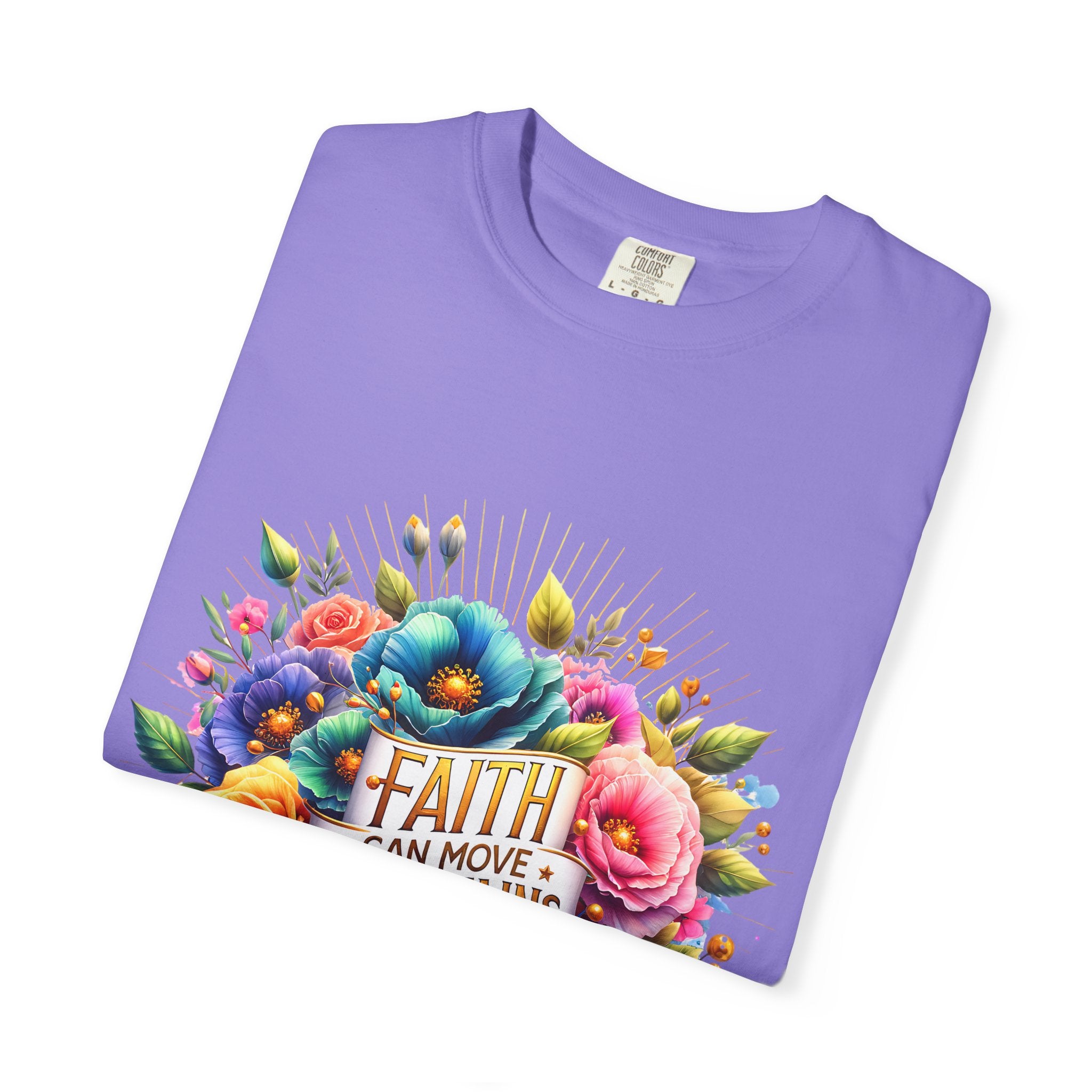 Faith Can Move Mountains Floral T‑Shirt