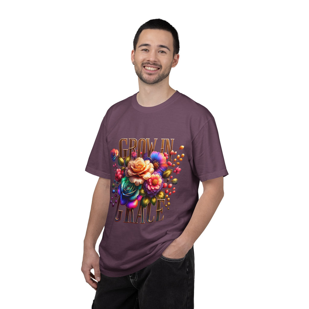 Grow in Grace Floral T-Shirt — Inspirational Floral Graphic Tee
