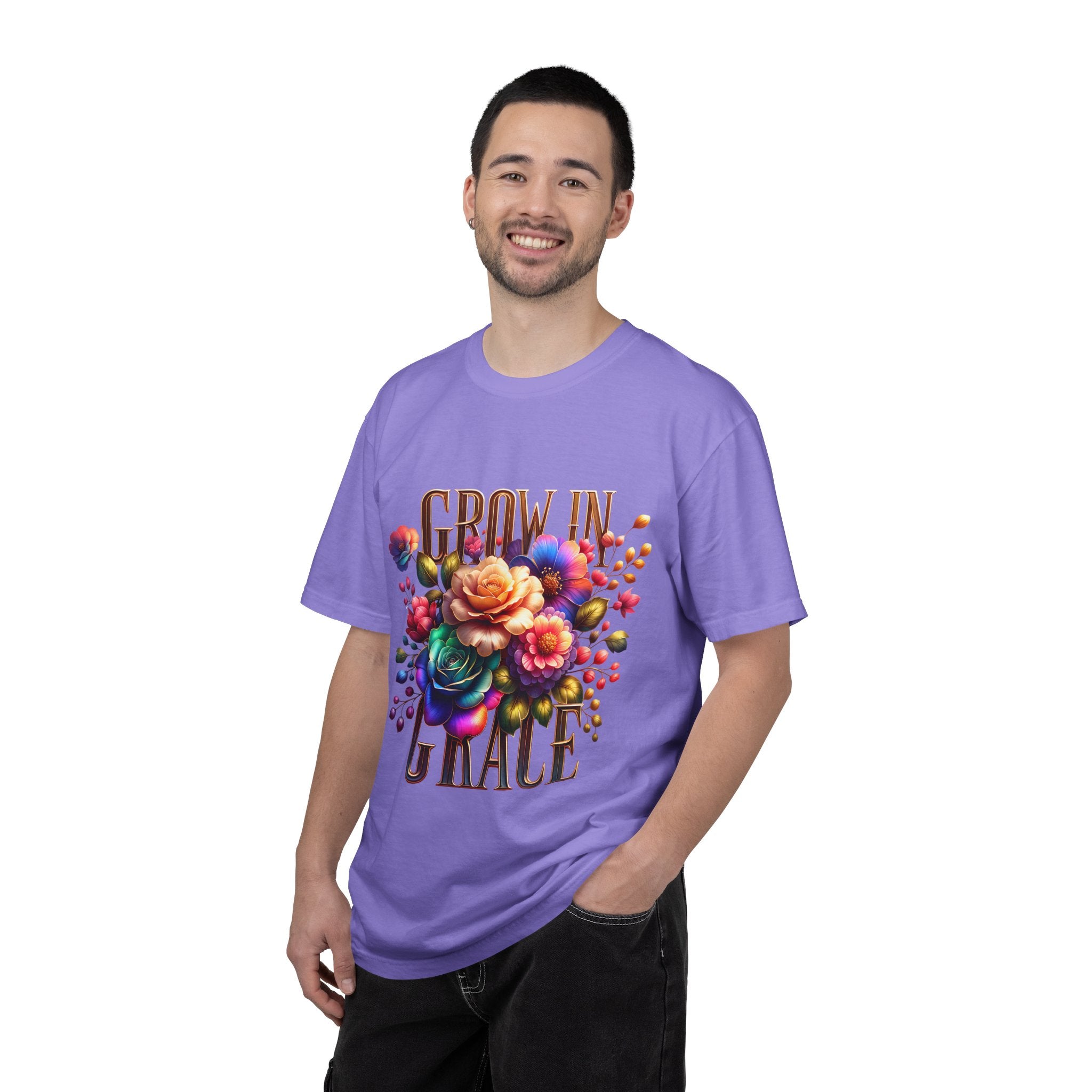 Grow in Grace Floral T-Shirt — Inspirational Floral Graphic Tee