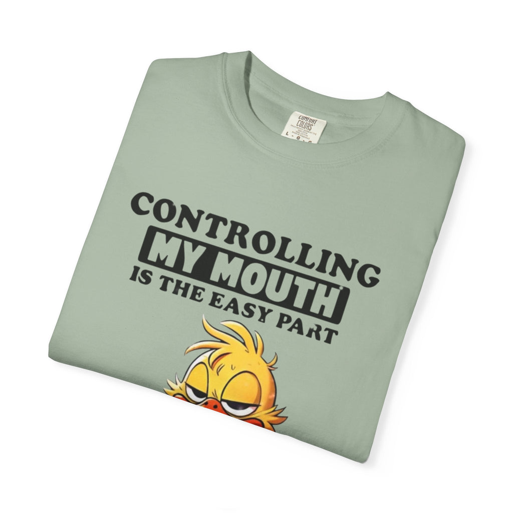 Controlling My Mouth T-Shirt — Funny Duck Face Coffee Graphic Tee