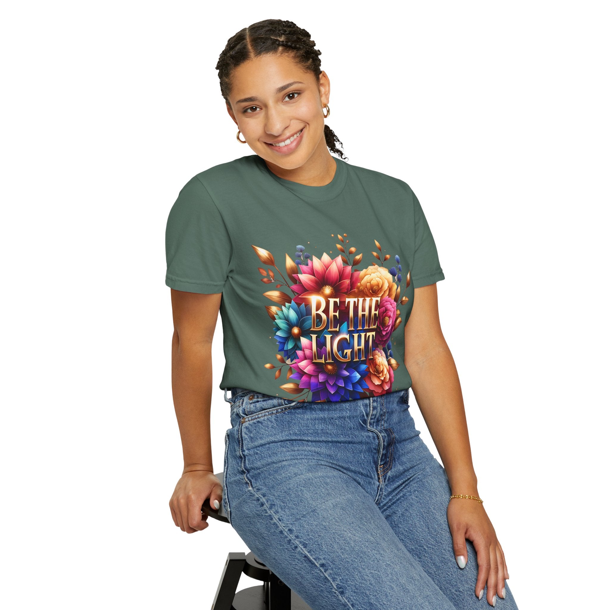 Be The Light Floral T-Shirt — Inspirational Botanical Graphic Tee