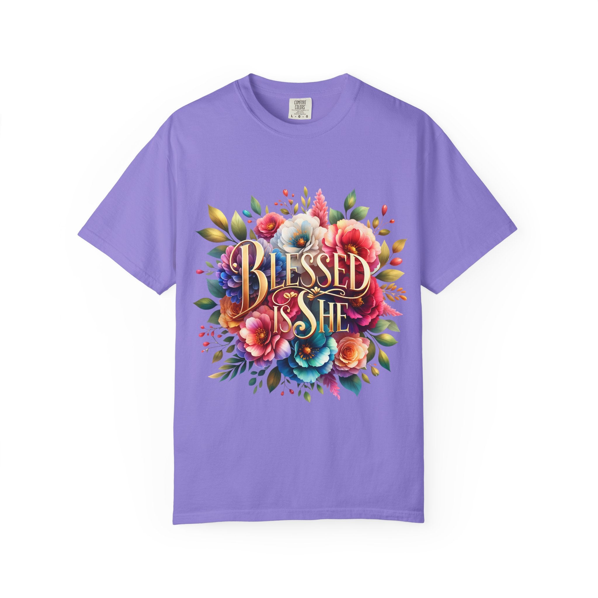 Blessed Is She Floral T-Shirt — Inspirational Christian Tee