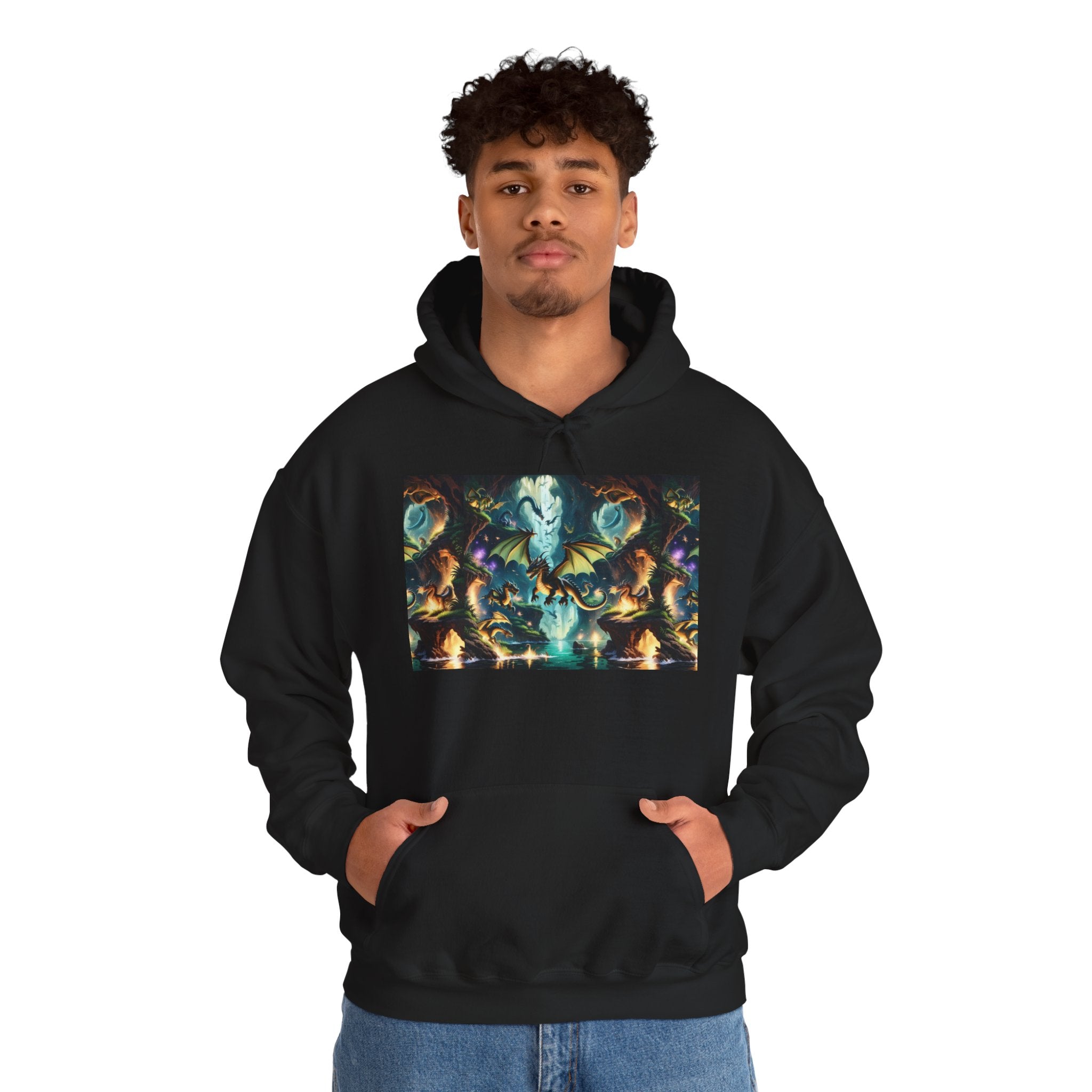 Mystical Cosmic Dragon Hoodie — Fantasy Sci‑Fi Graphic Sweatshirt