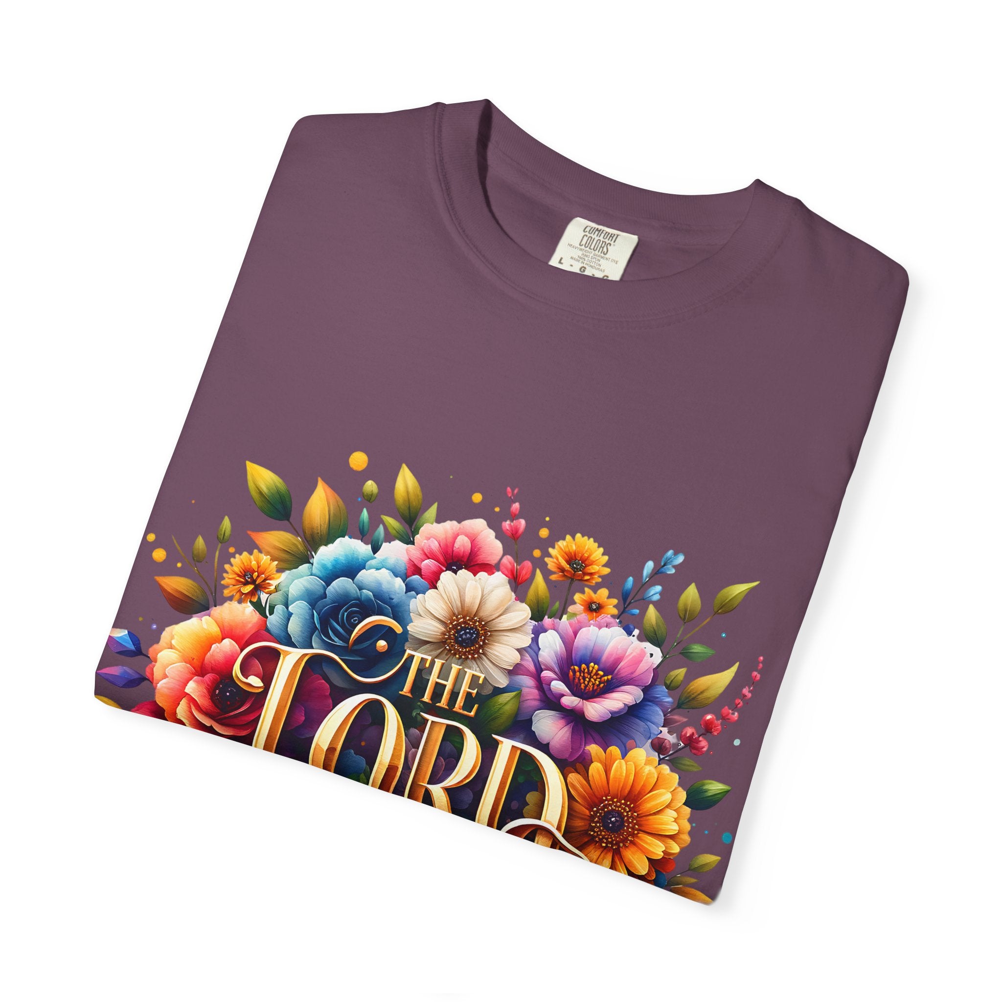 T-Shirt — "The Lord Is My Strength" Floral Christian Tee
