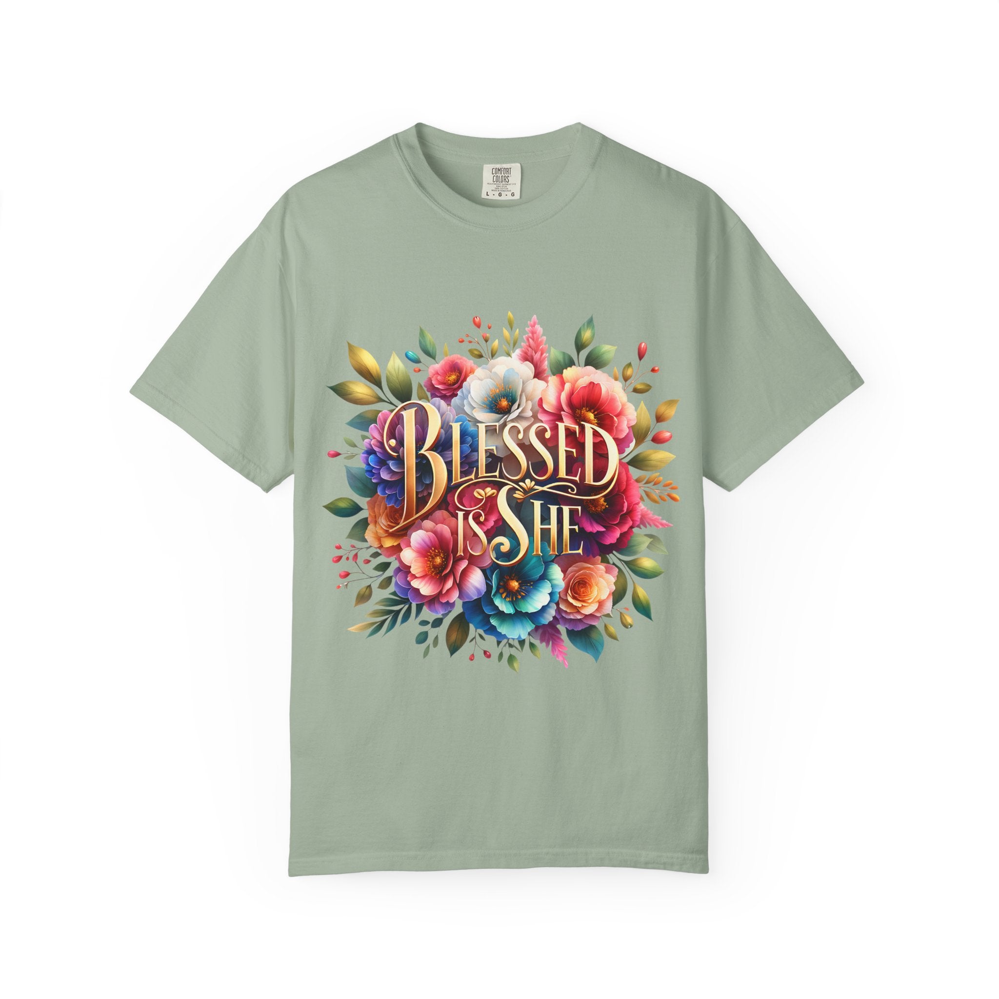 Blessed Is She Floral T-Shirt — Inspirational Christian Tee