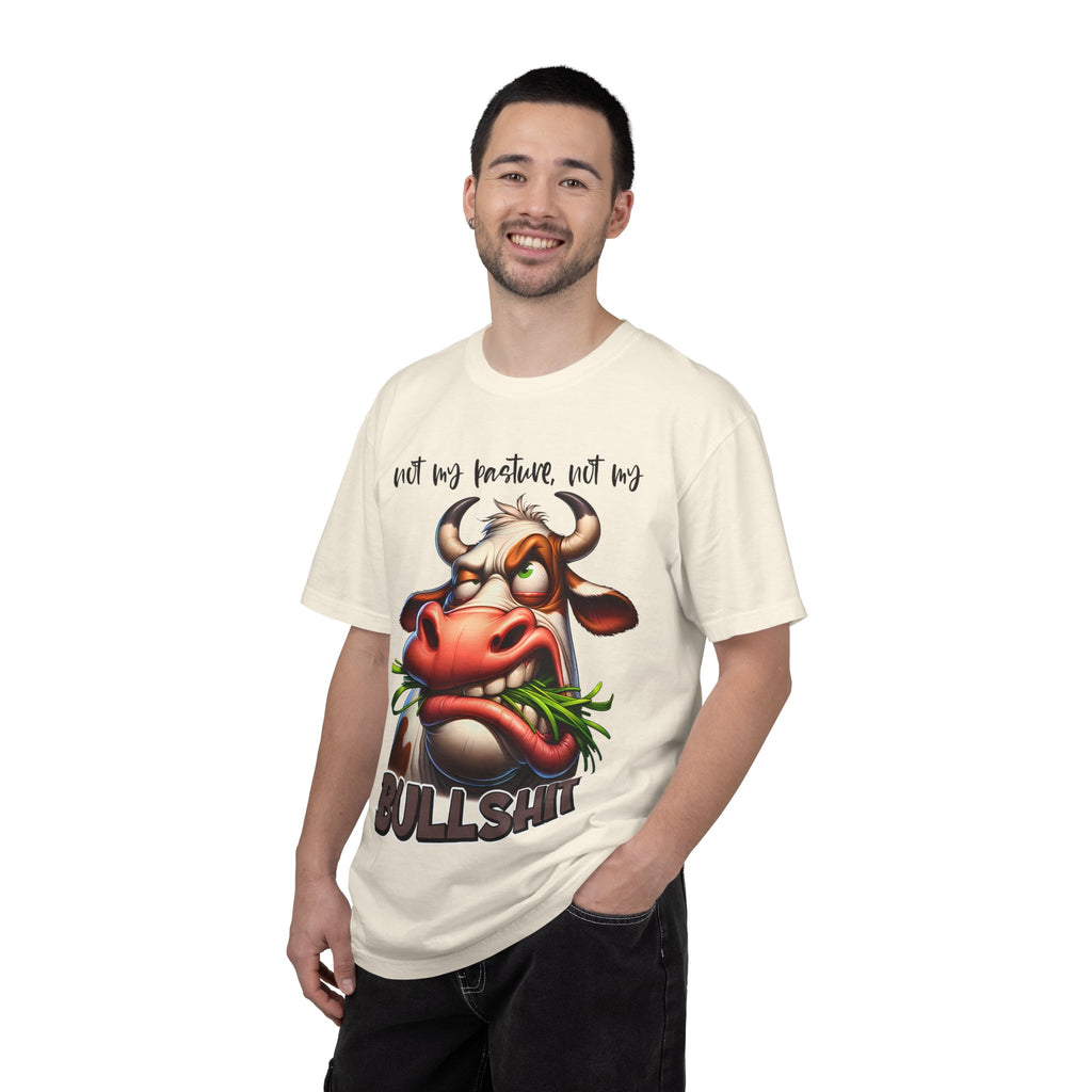 Graphic T-Shirt — 'Not My Horoscope, Not My Bullshit' Funny Cow Illustration