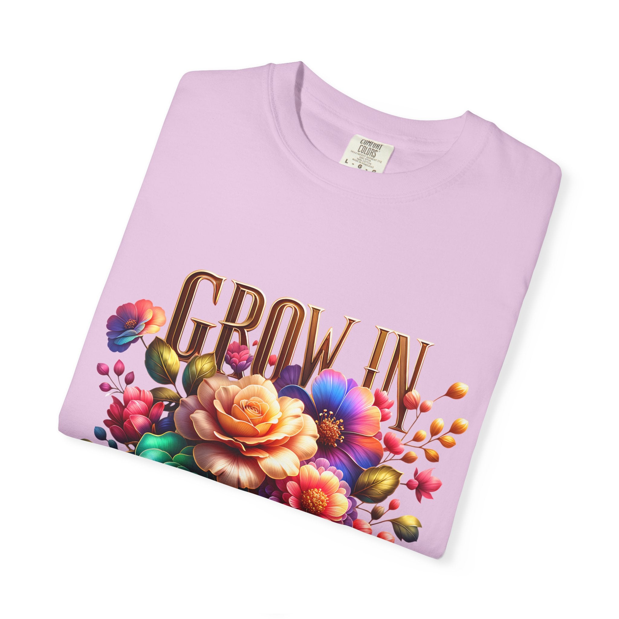 Grow in Grace Floral T-Shirt — Inspirational Floral Graphic Tee