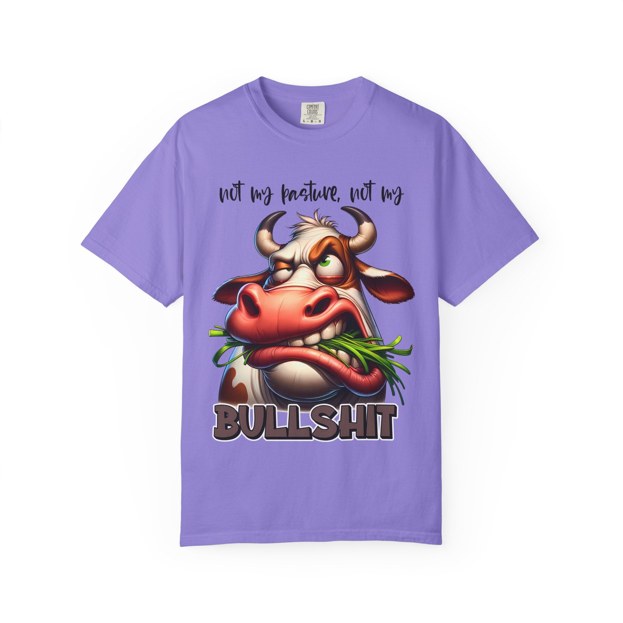 Graphic T-Shirt — 'Not My Horoscope, Not My Bullshit' Funny Cow Illustration