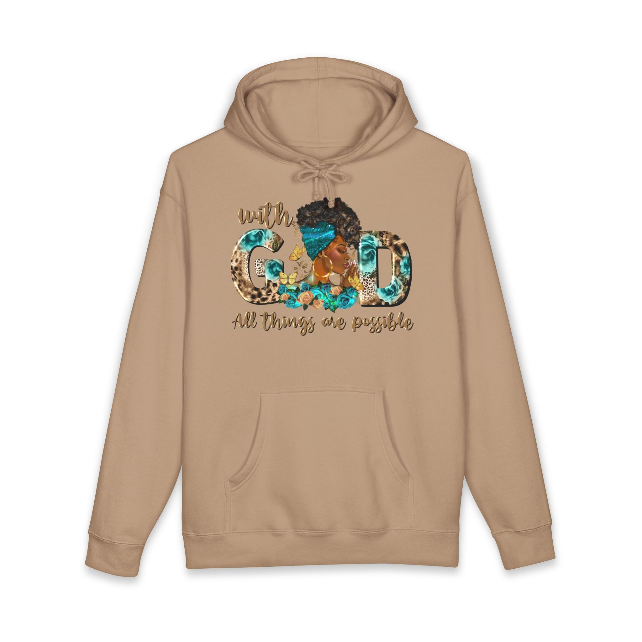 Christian Hoodie "With God All Things Are Possible" – Inspirational Faith Sweatshirt