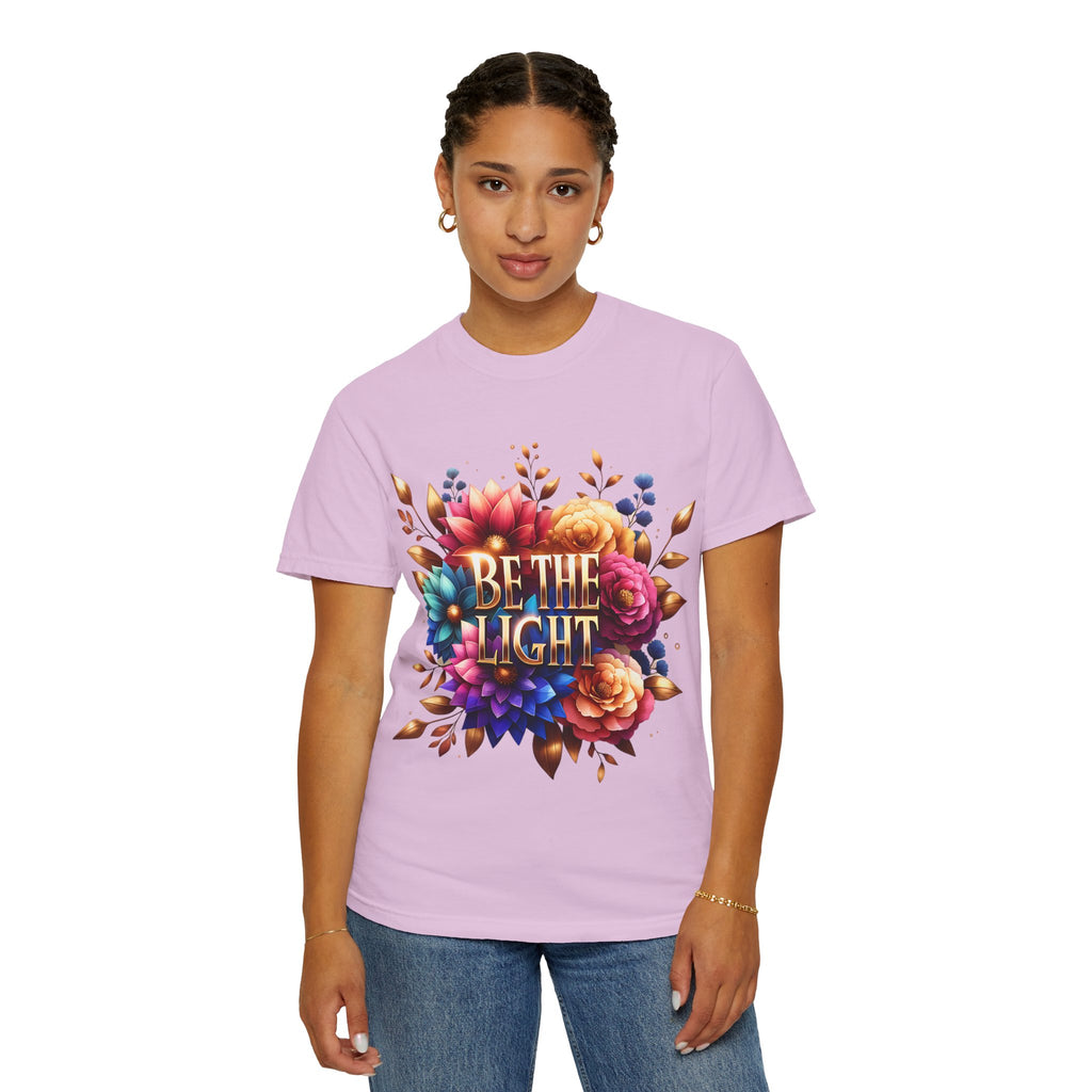 Be The Light Floral T-Shirt — Inspirational Botanical Graphic Tee