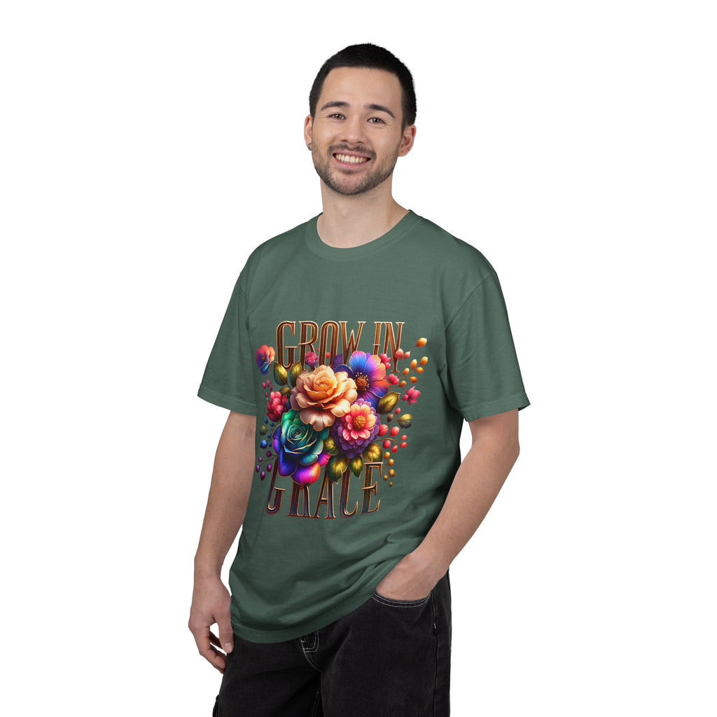 Grow in Grace Floral T-Shirt — Inspirational Floral Graphic Tee