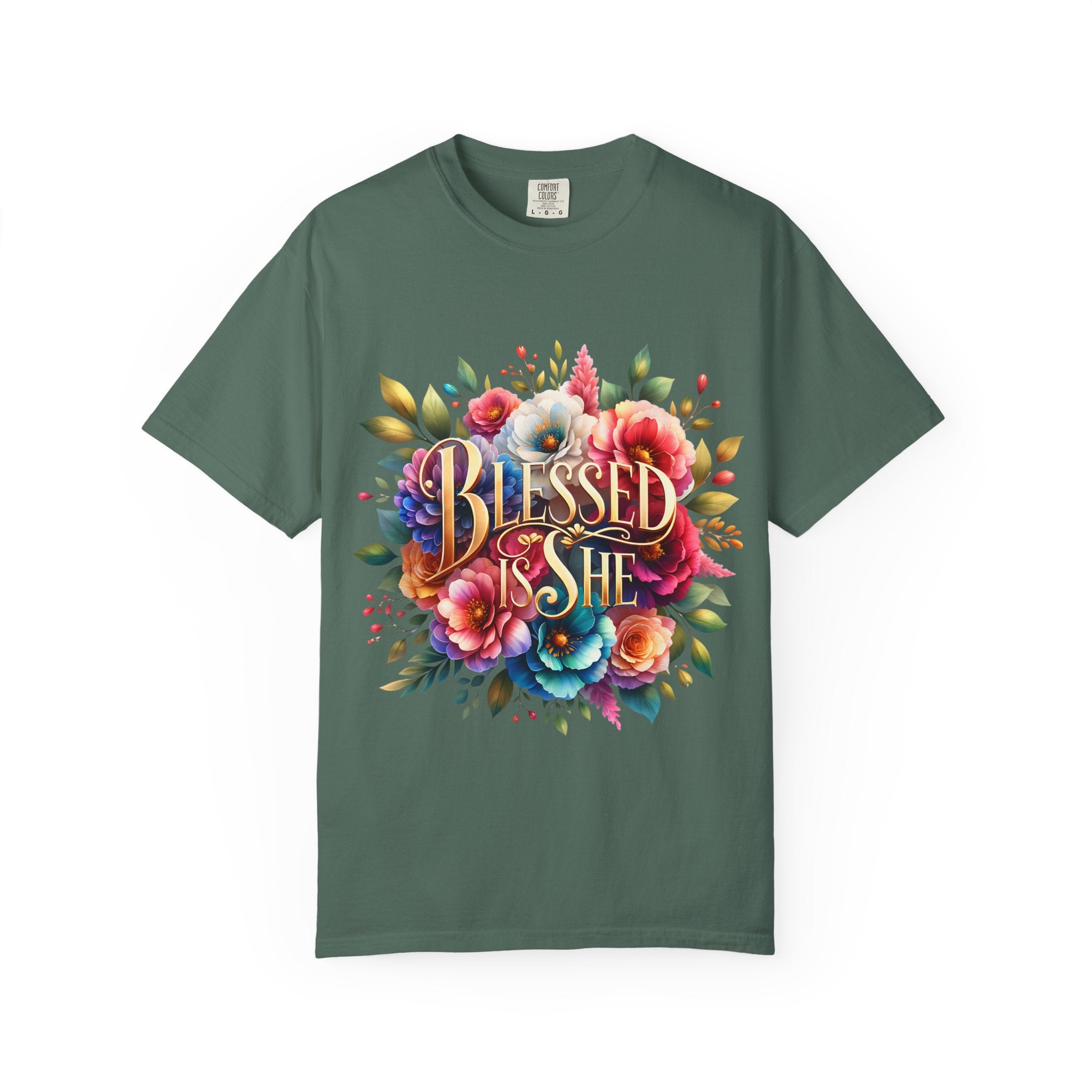 Blessed Is She Floral T-Shirt — Inspirational Christian Tee